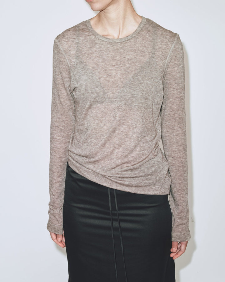 wool tencel crewneck top | multiple colors