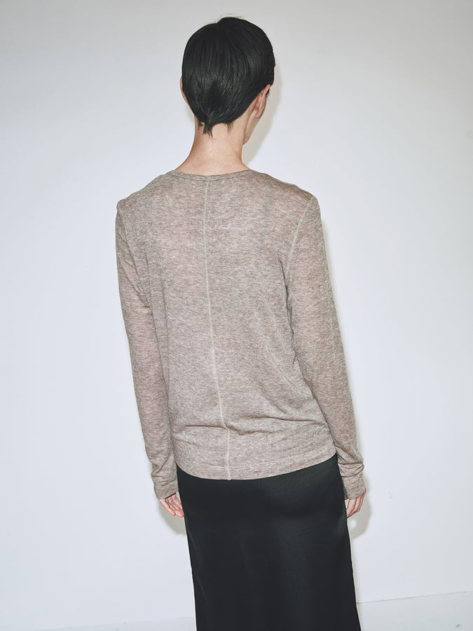 wool tencel crewneck top | multiple colors