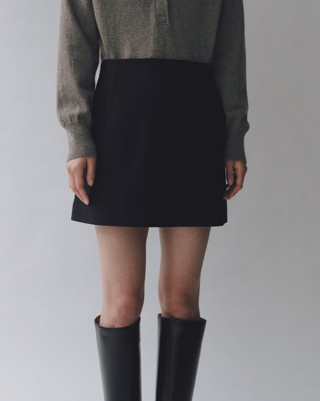 wool blend mini skirt