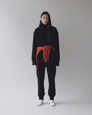 cashmere blend knit pants | black