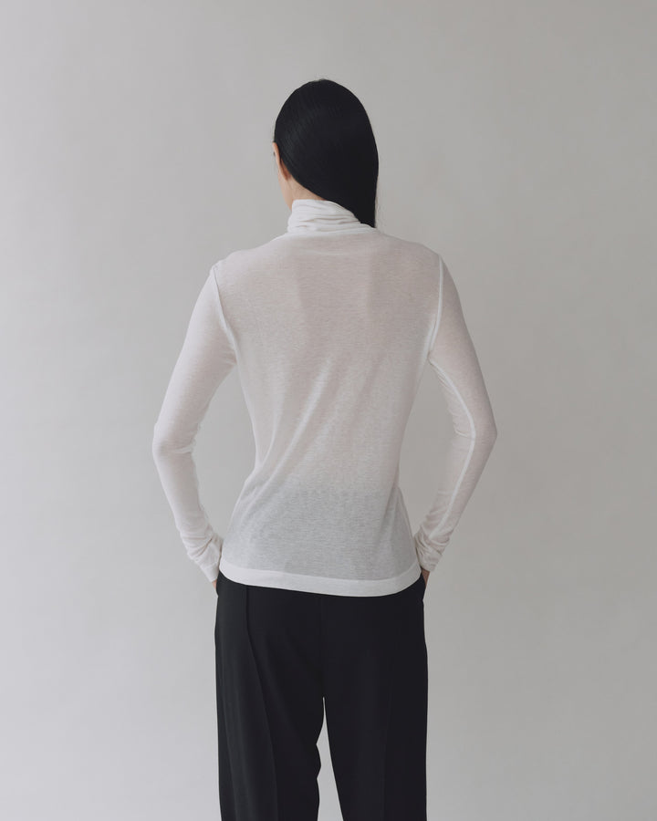 thin ribbed roll neck top | multiple colors