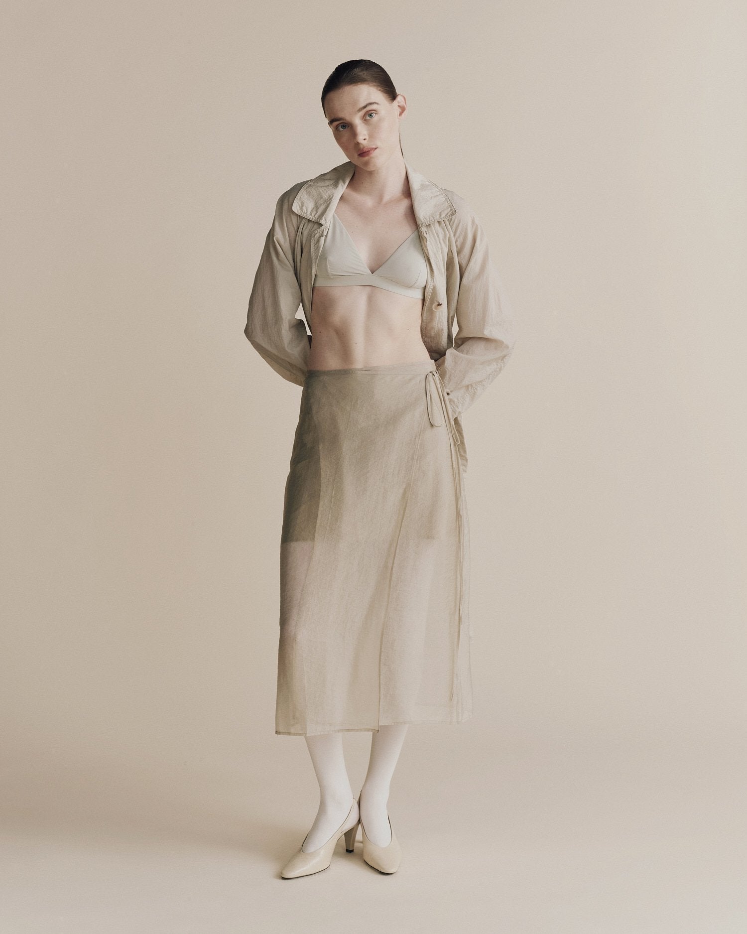 organza skirt | light green