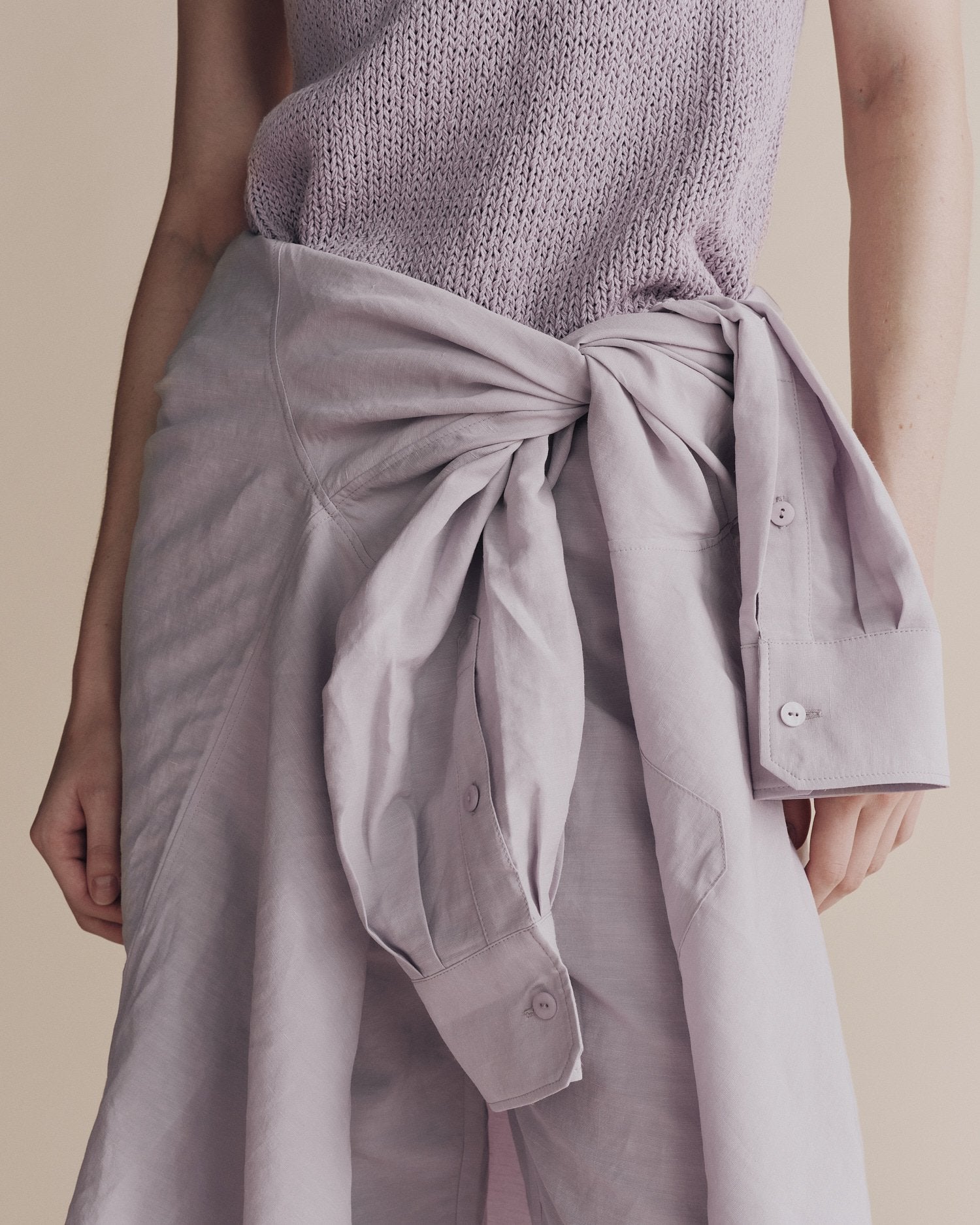 silk linen oversized shirt | lilac