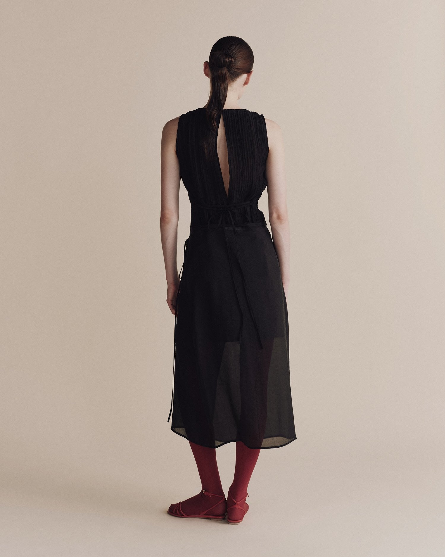 pleated top | black