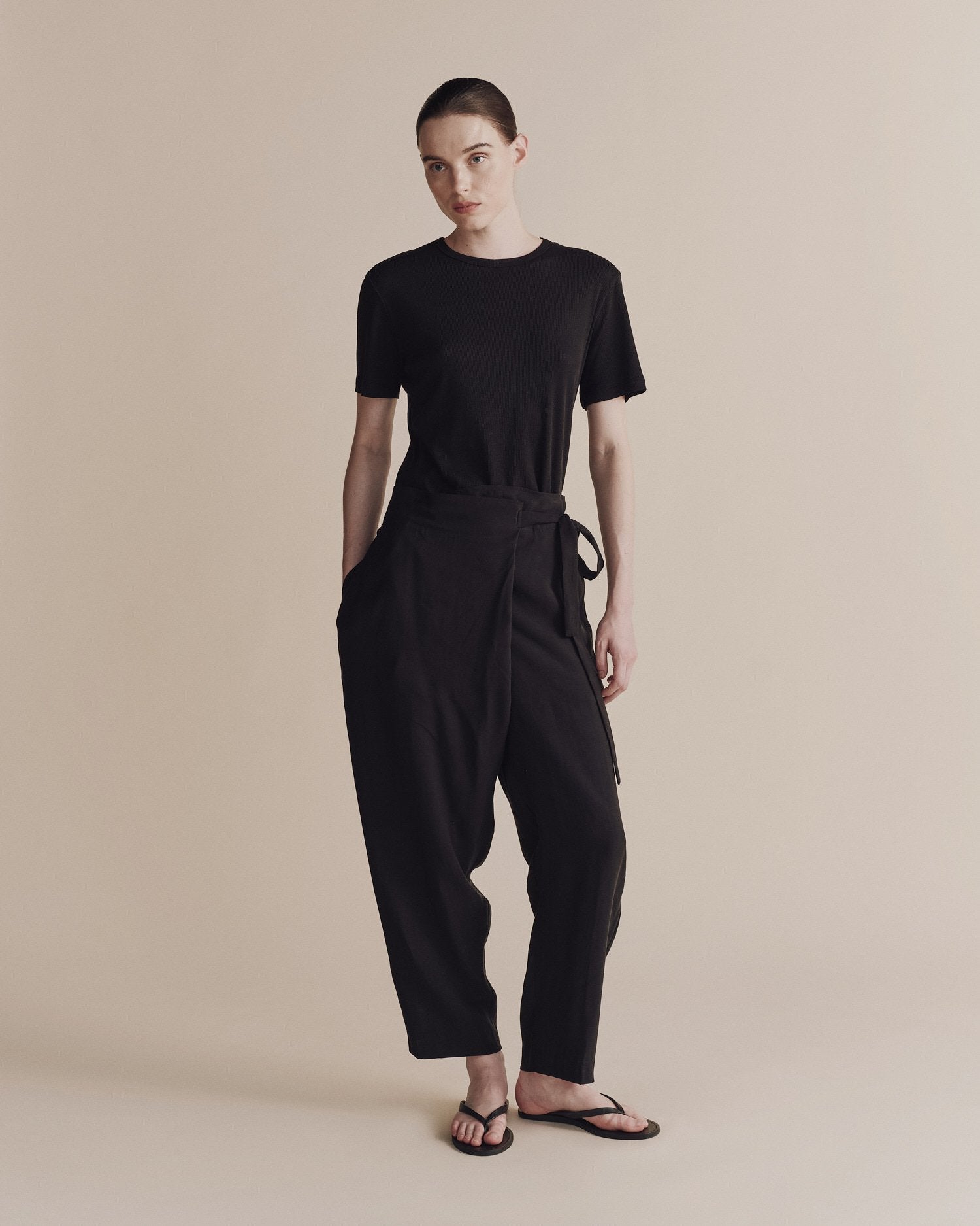 wrap pants  | black