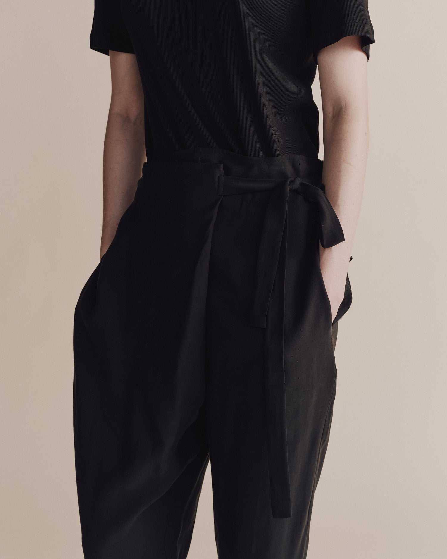 wrap pants  | black