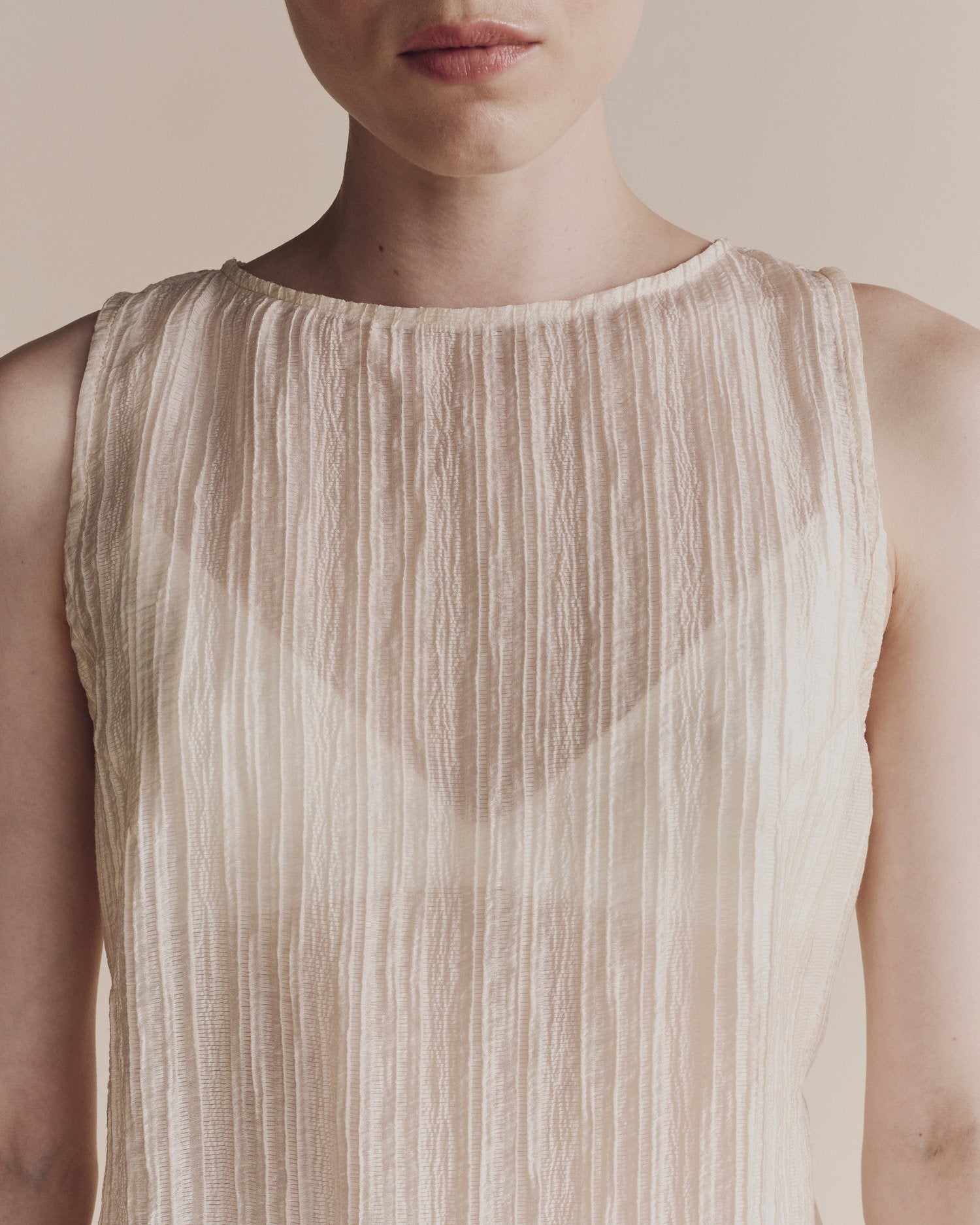 pleated top | cream