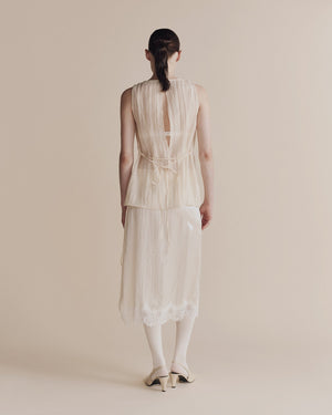 pleated top | cream