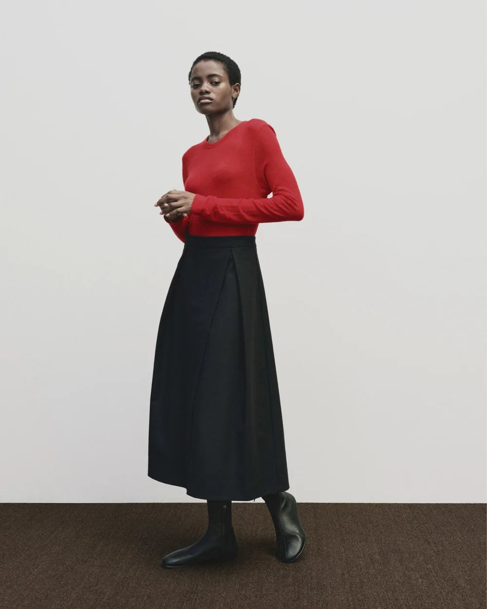 wool tercel crew neck top | multiple colors