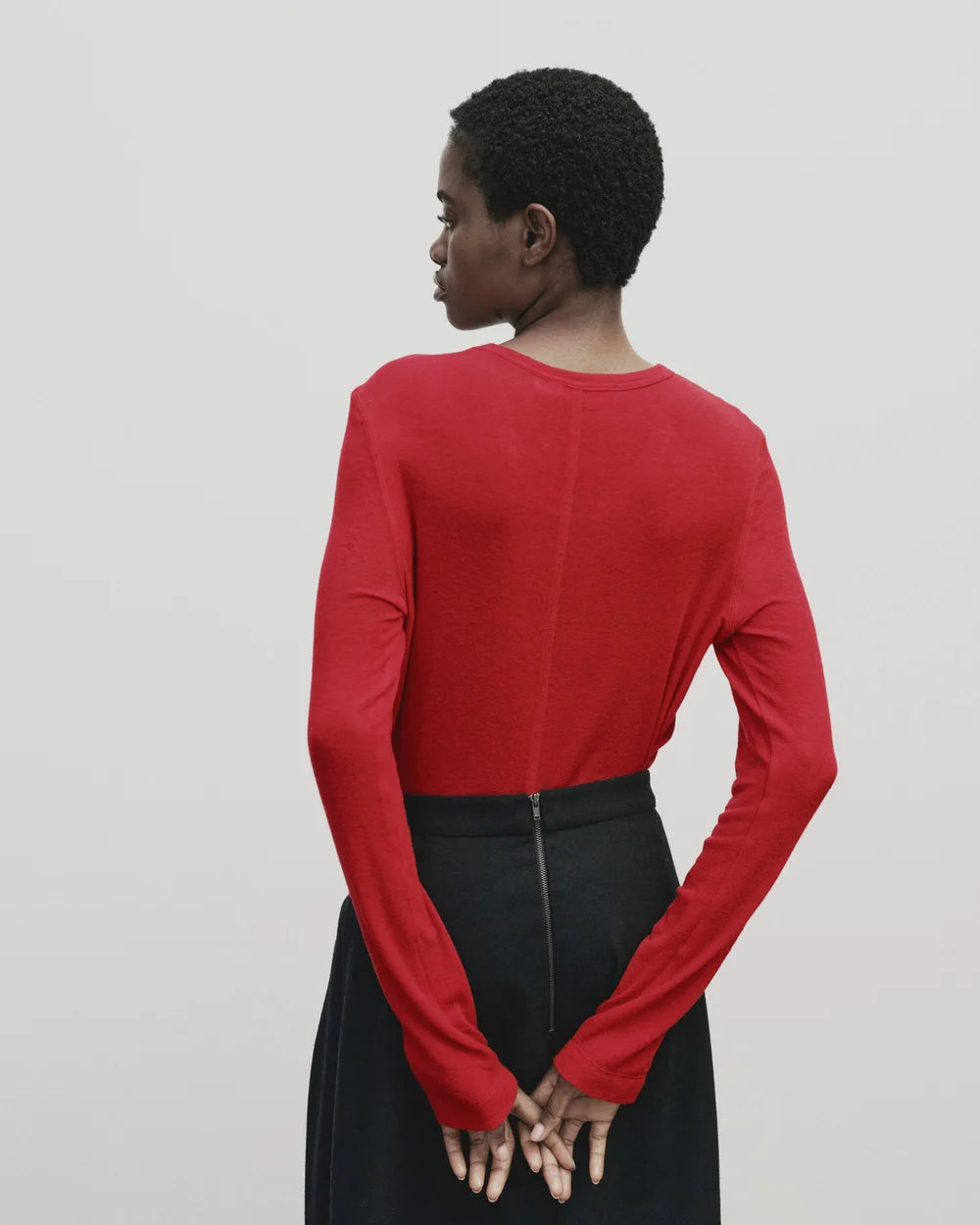 wool tercel crew neck top | multiple colors