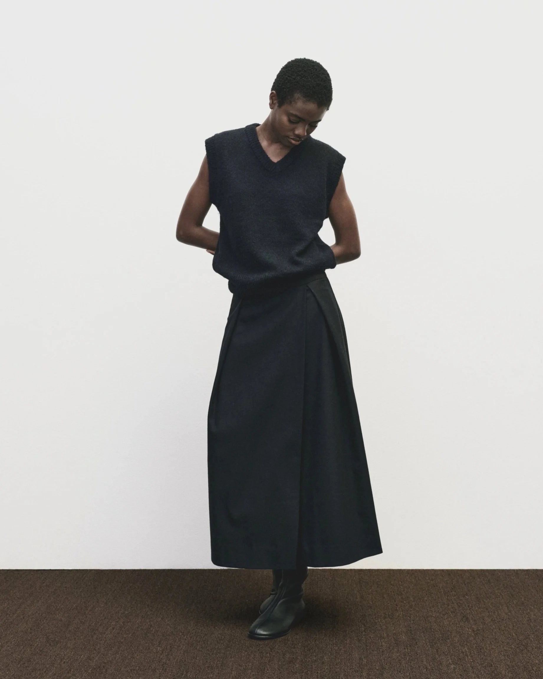 wool blend v neck vest | multiple colors