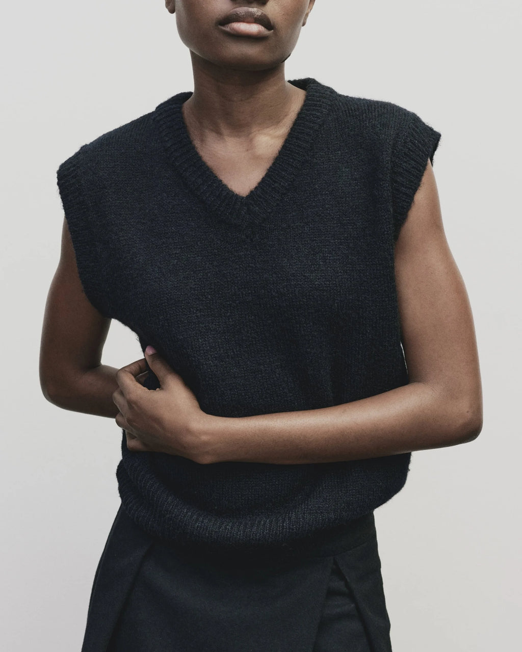 wool blend v neck vest | multiple colors