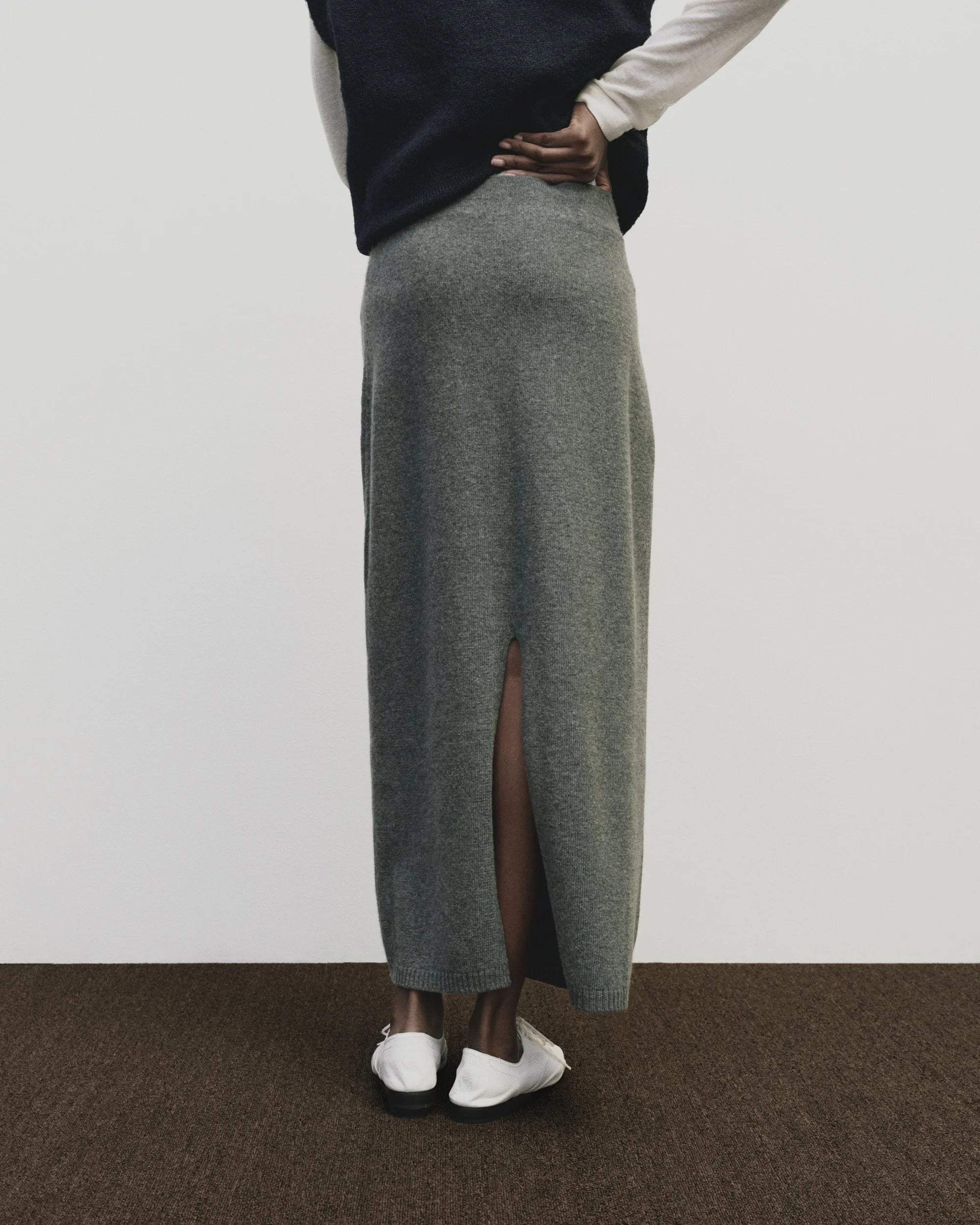 cashmere blend midi skirt | multiple colors