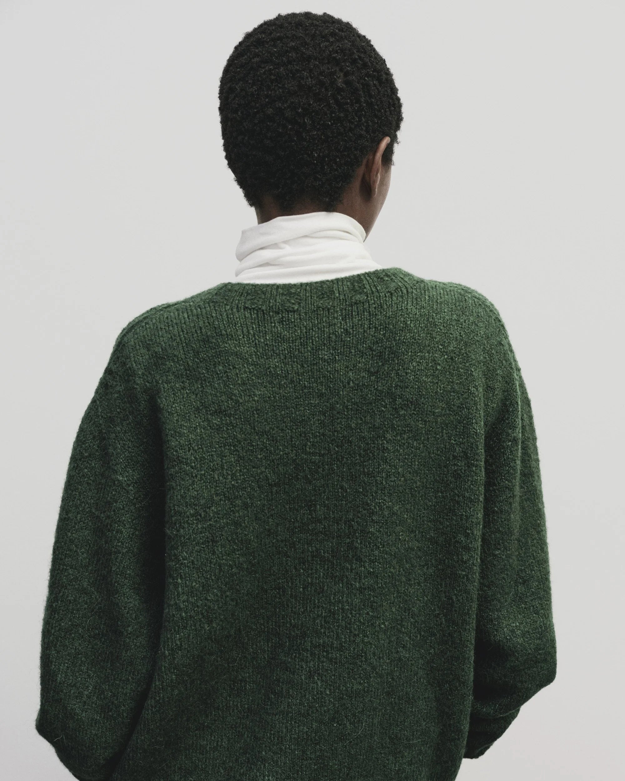 alpaca blend wholegarment knit | green