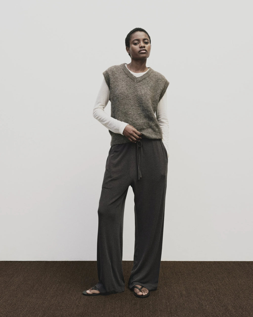 wool blend v neck vest | multiple colors