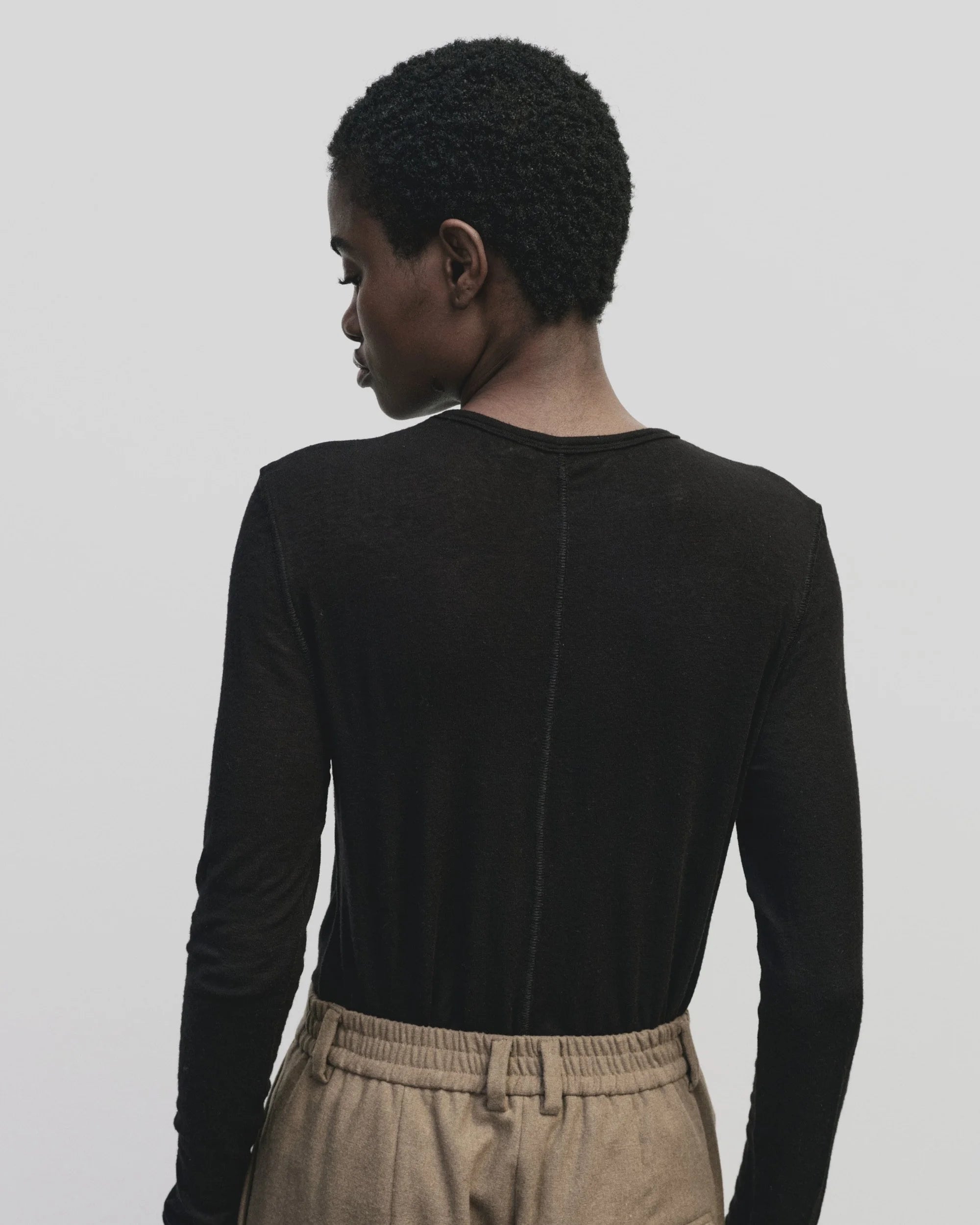 wool tercel crew neck top | multiple colors