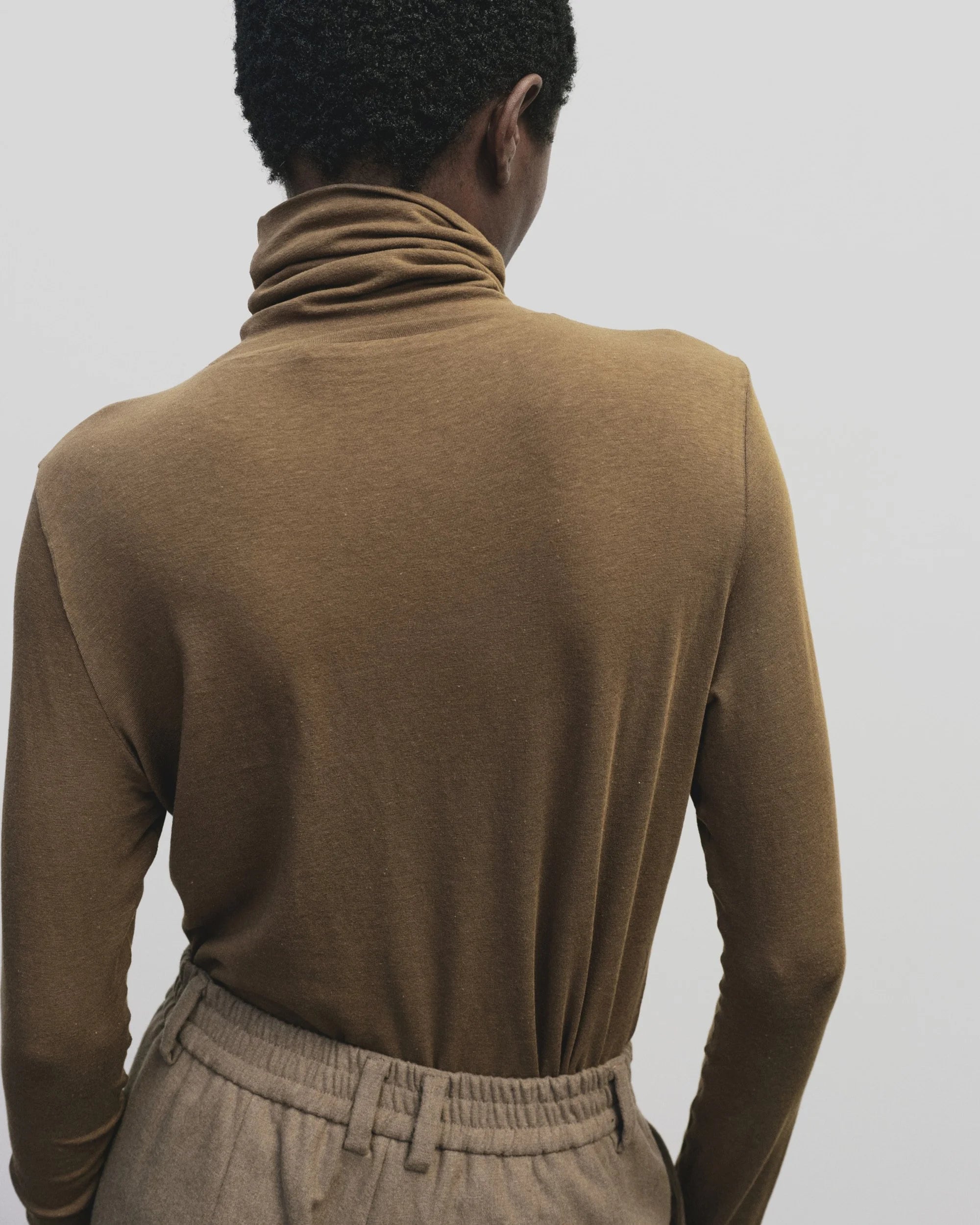 roll neck jersey top | multiple colors