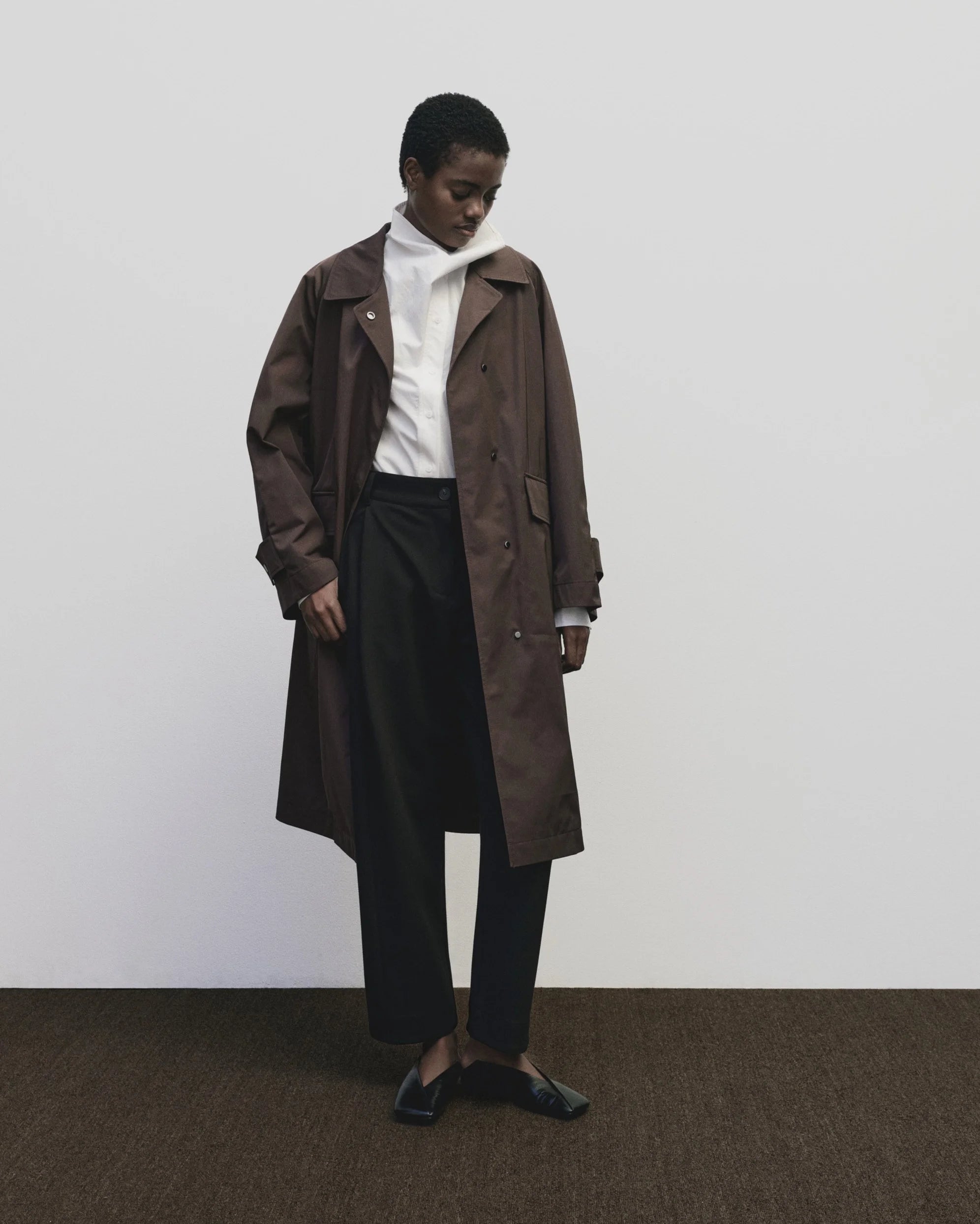 oversized trench | burgundy