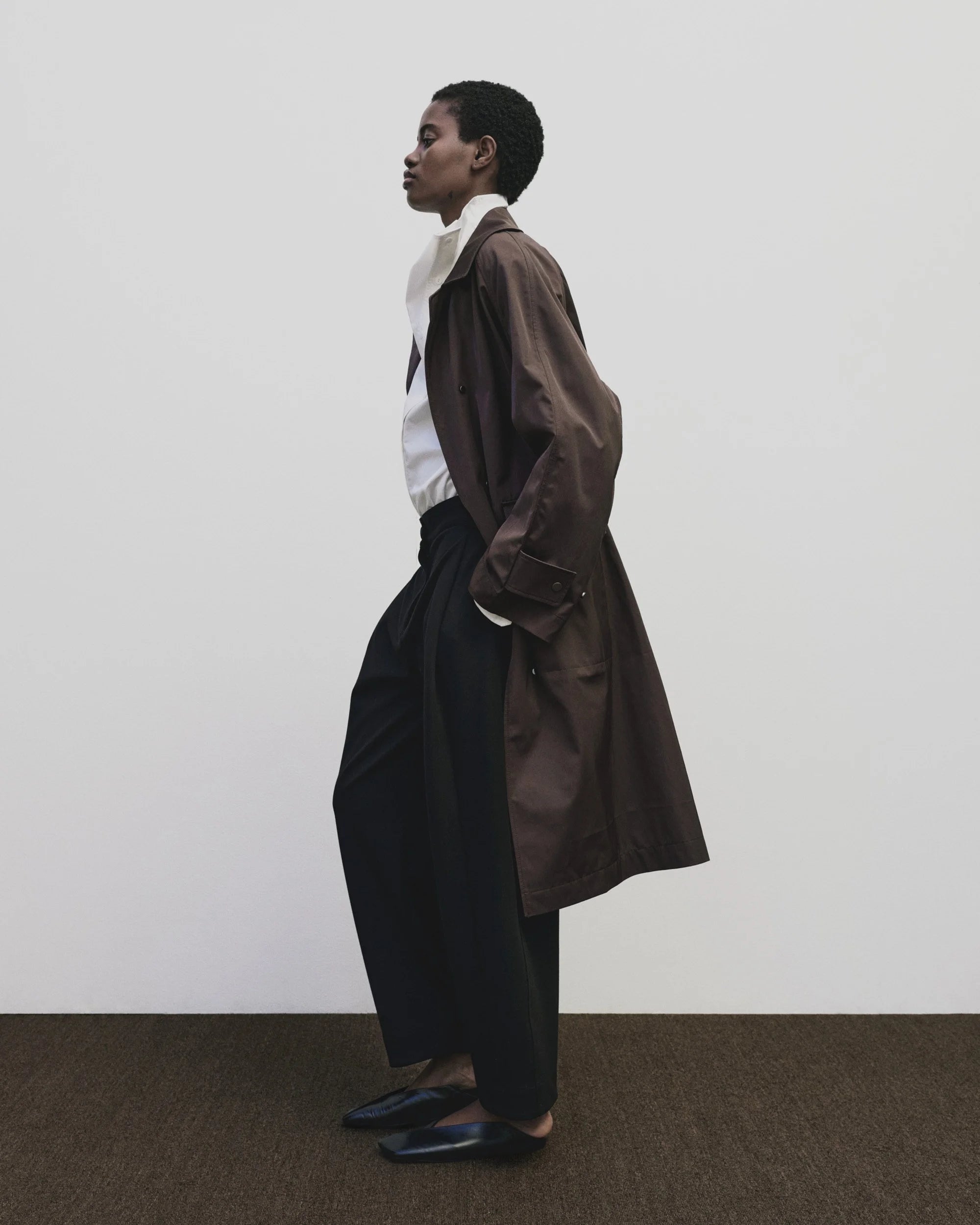 oversized trench | burgundy