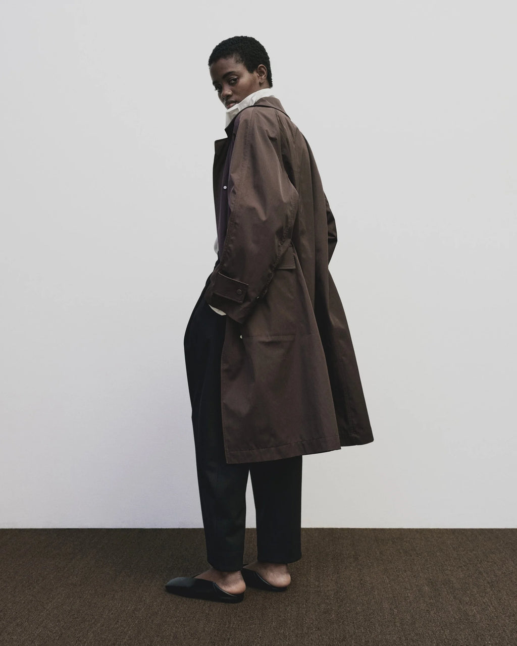 oversized trench | burgundy