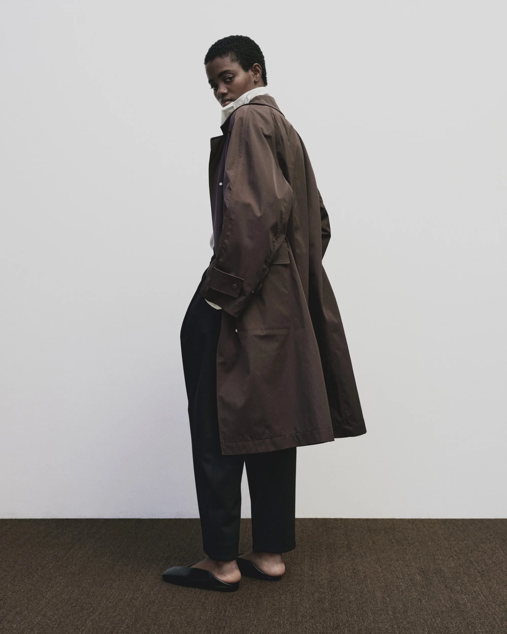 oversized trench | burgundy