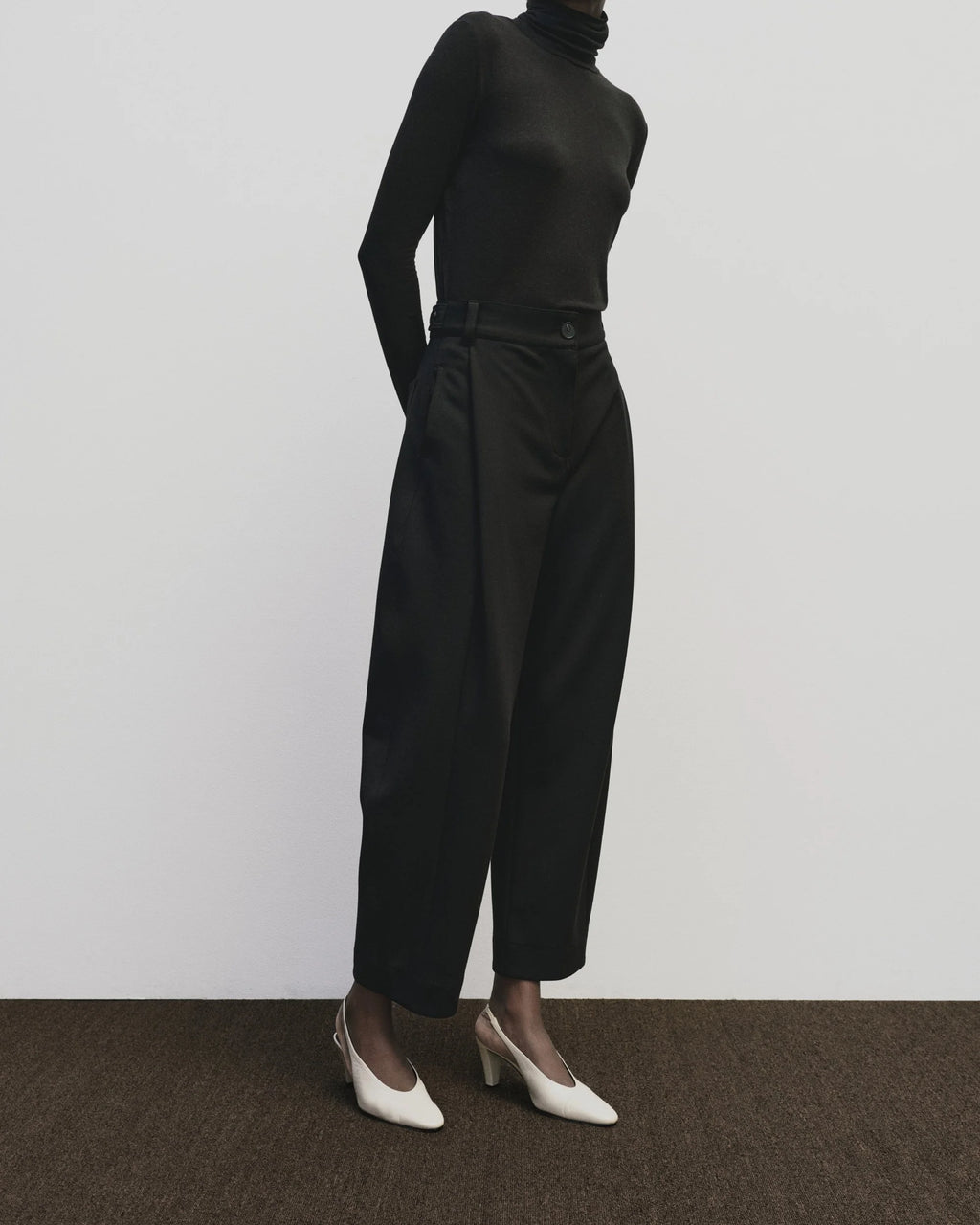 roll neck jersey top | multiple colors