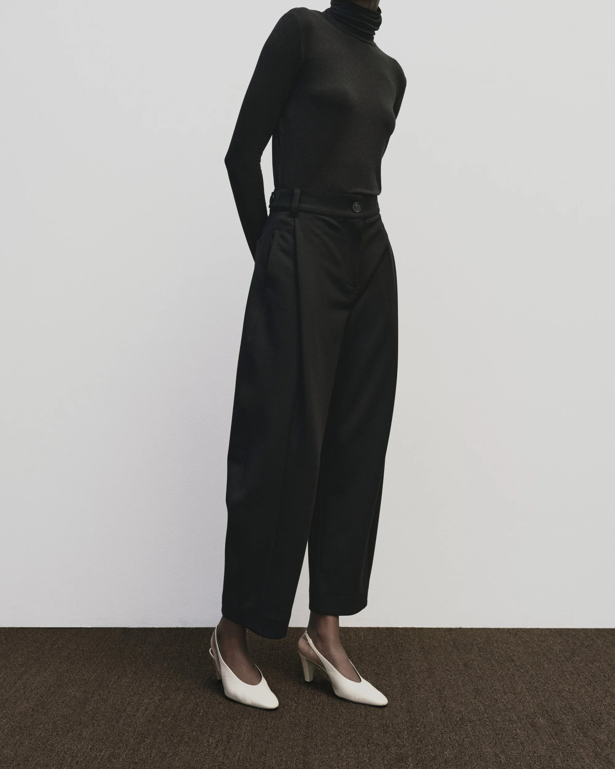 roll neck jersey top | multiple colors