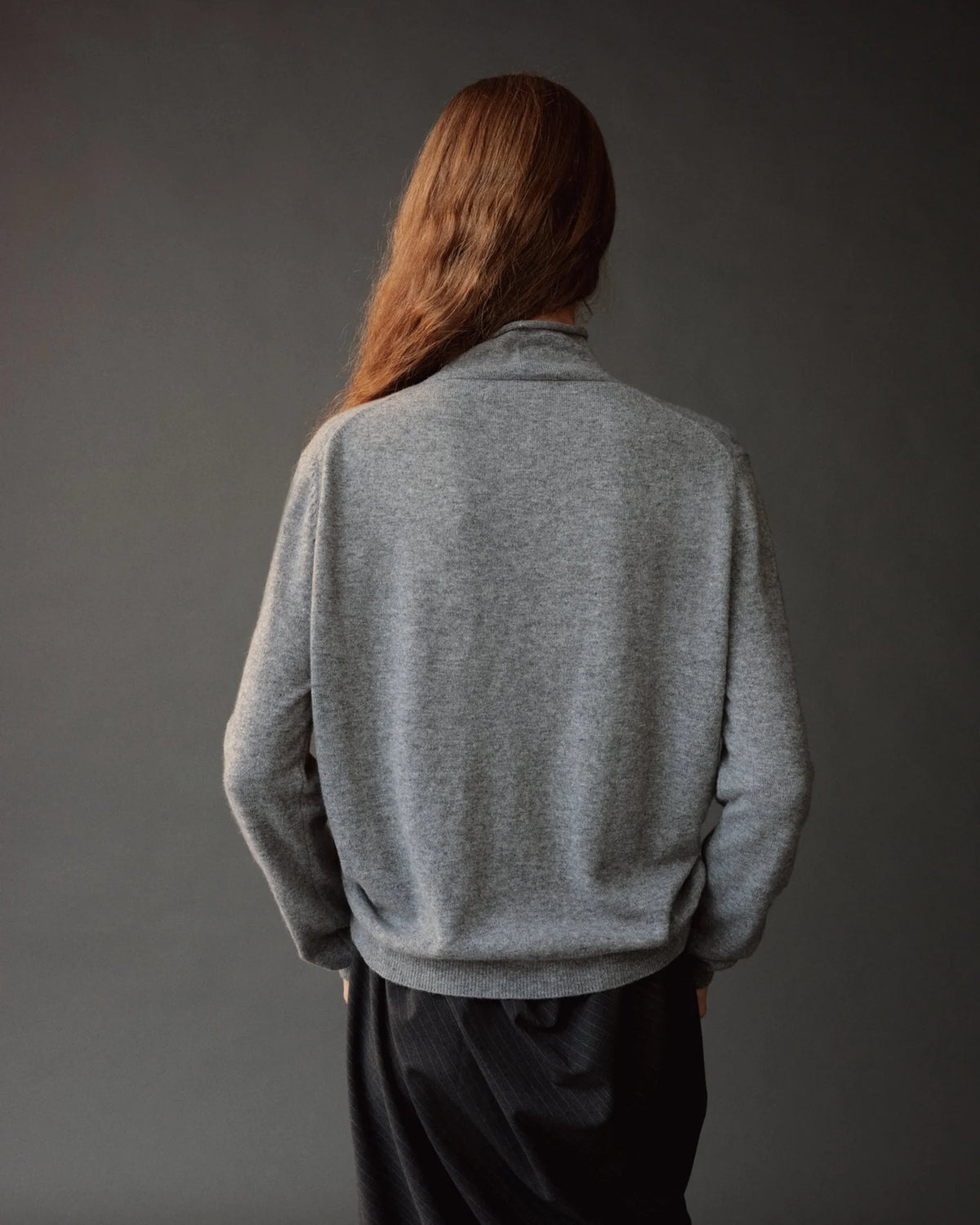 mock neck cardigan