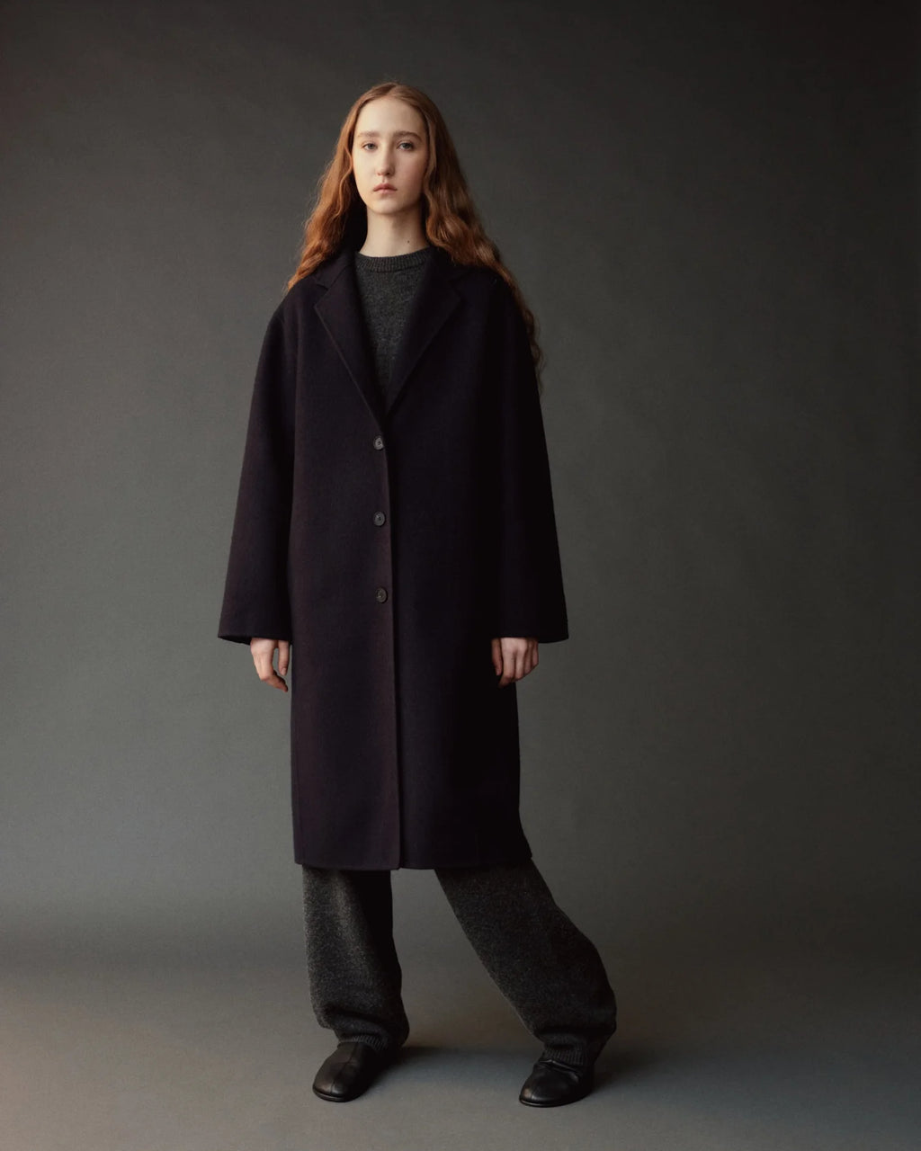 single breasted coat | navy