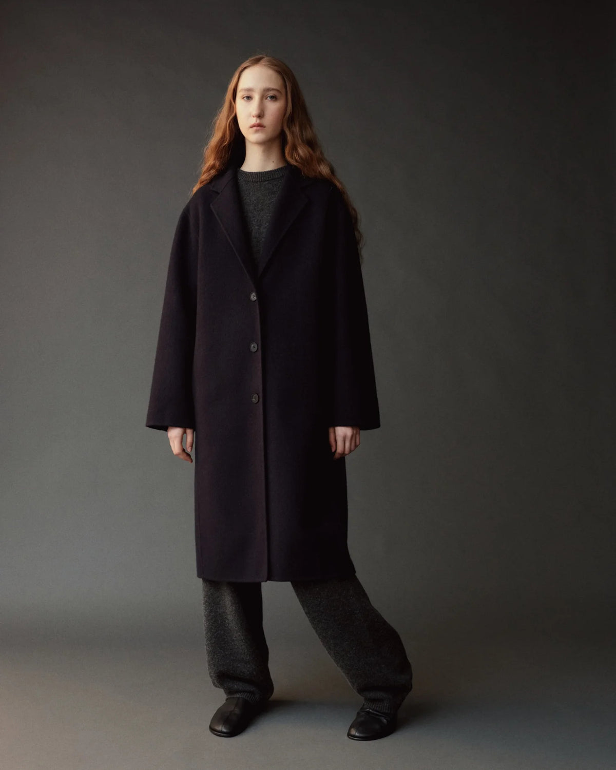 single breasted coat | navy