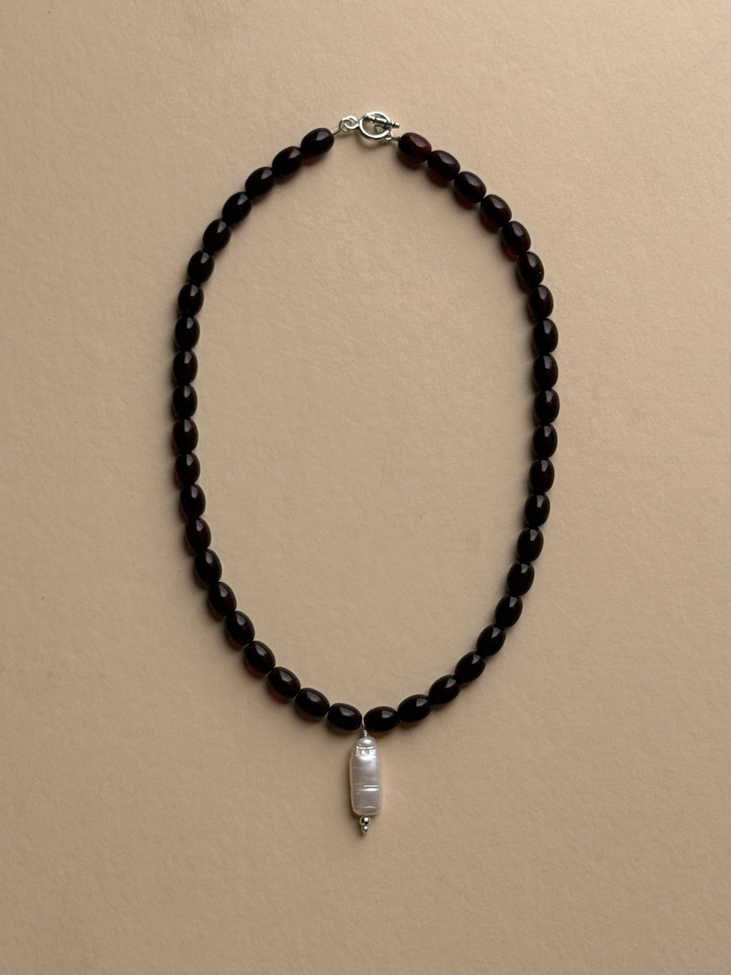 amber with pearl pendant