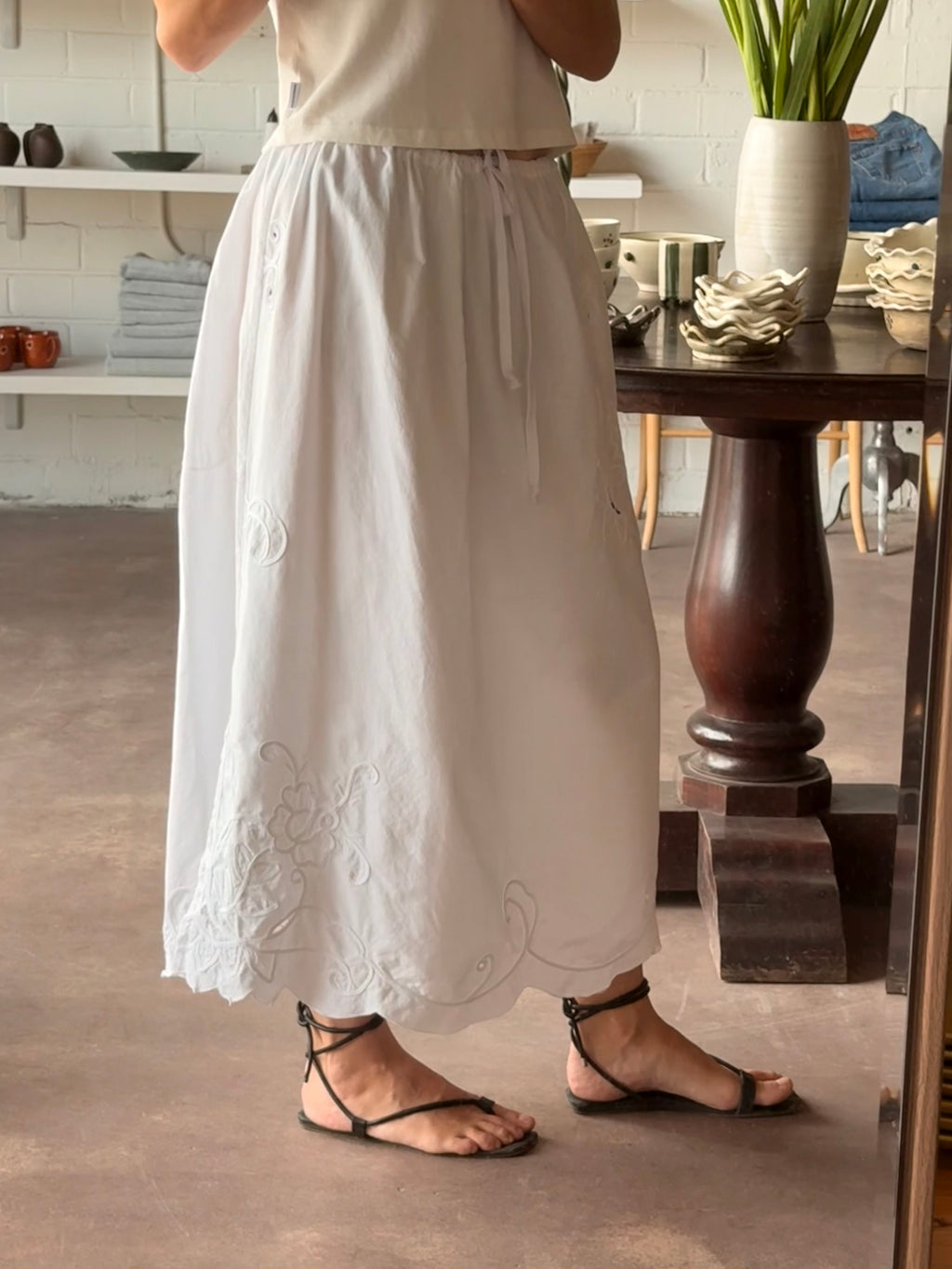 tablecloth skirt | drawstring