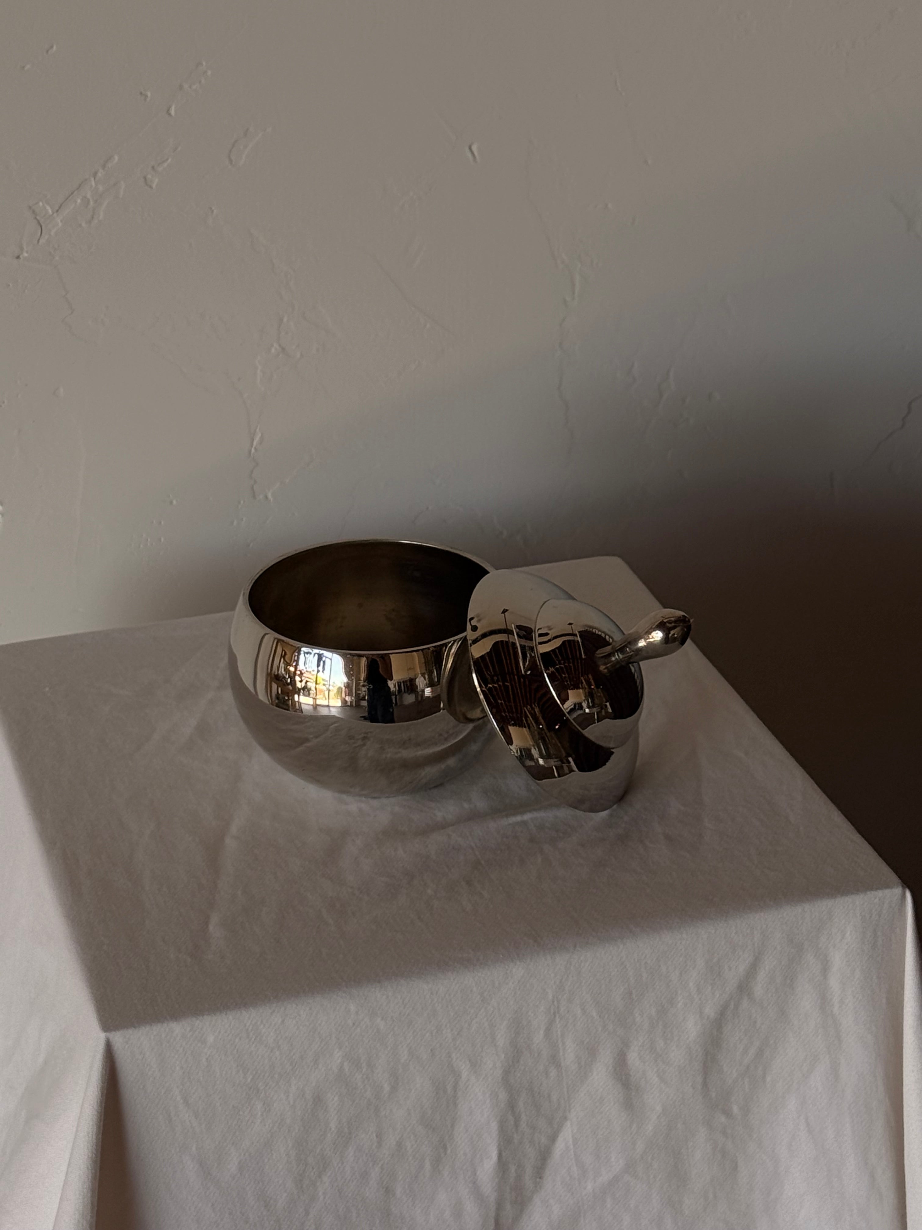 chrome lidded container
