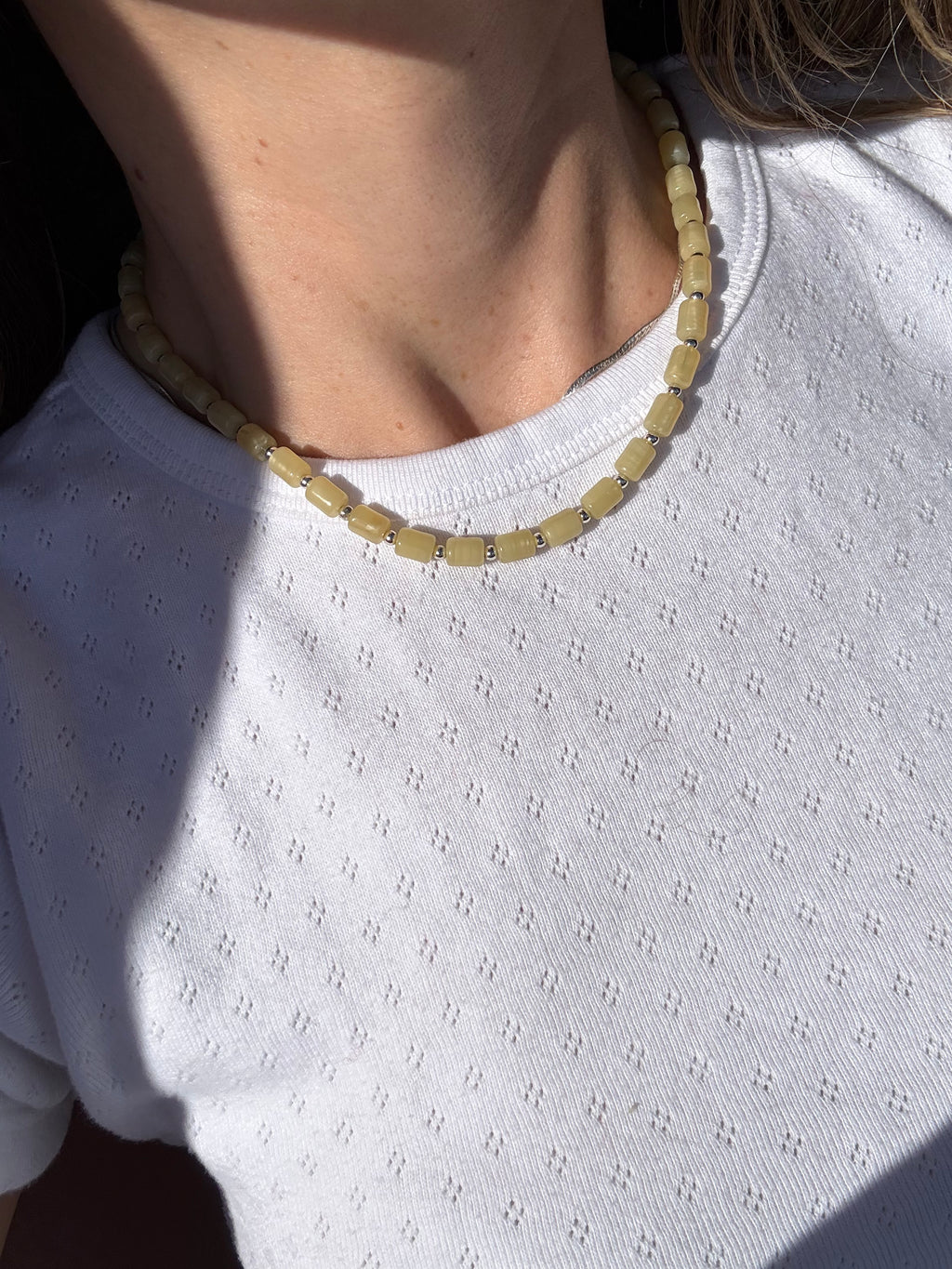 silver & butter necklace