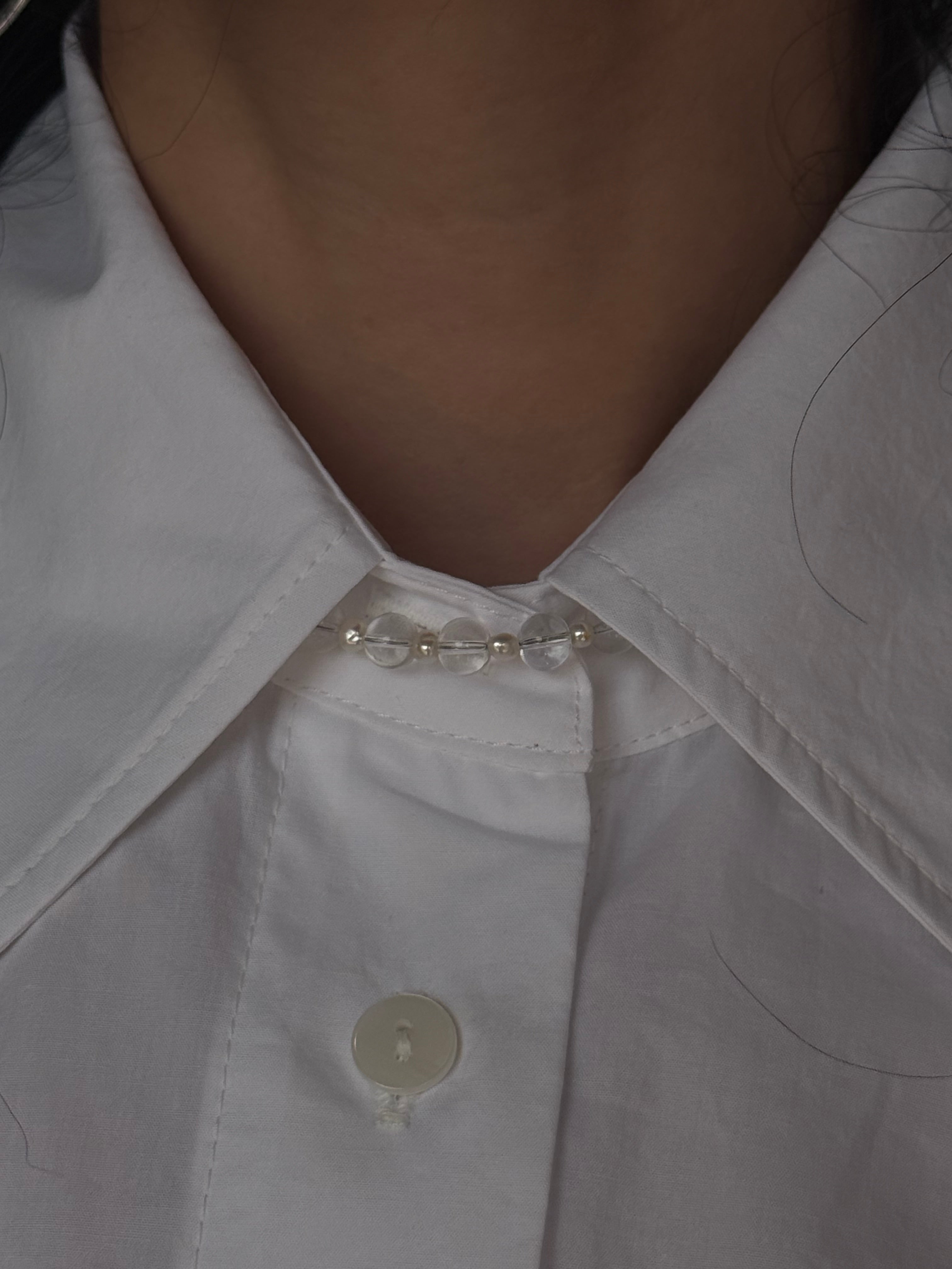 clear with silver necklace