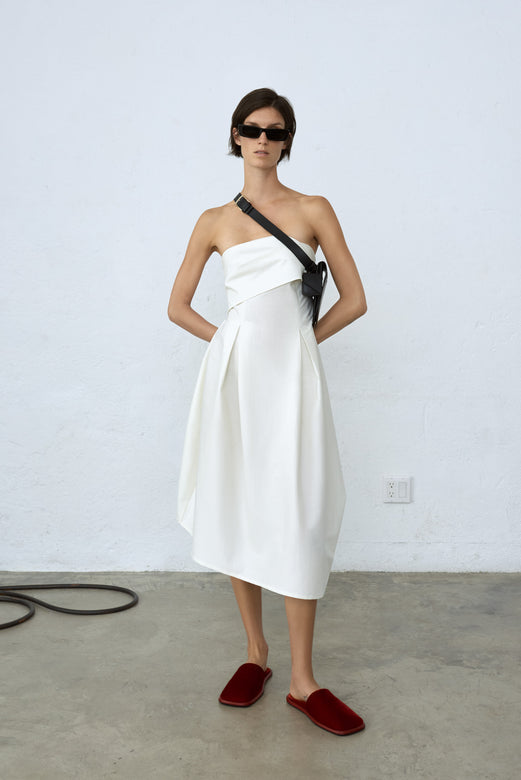 strapless dress | white