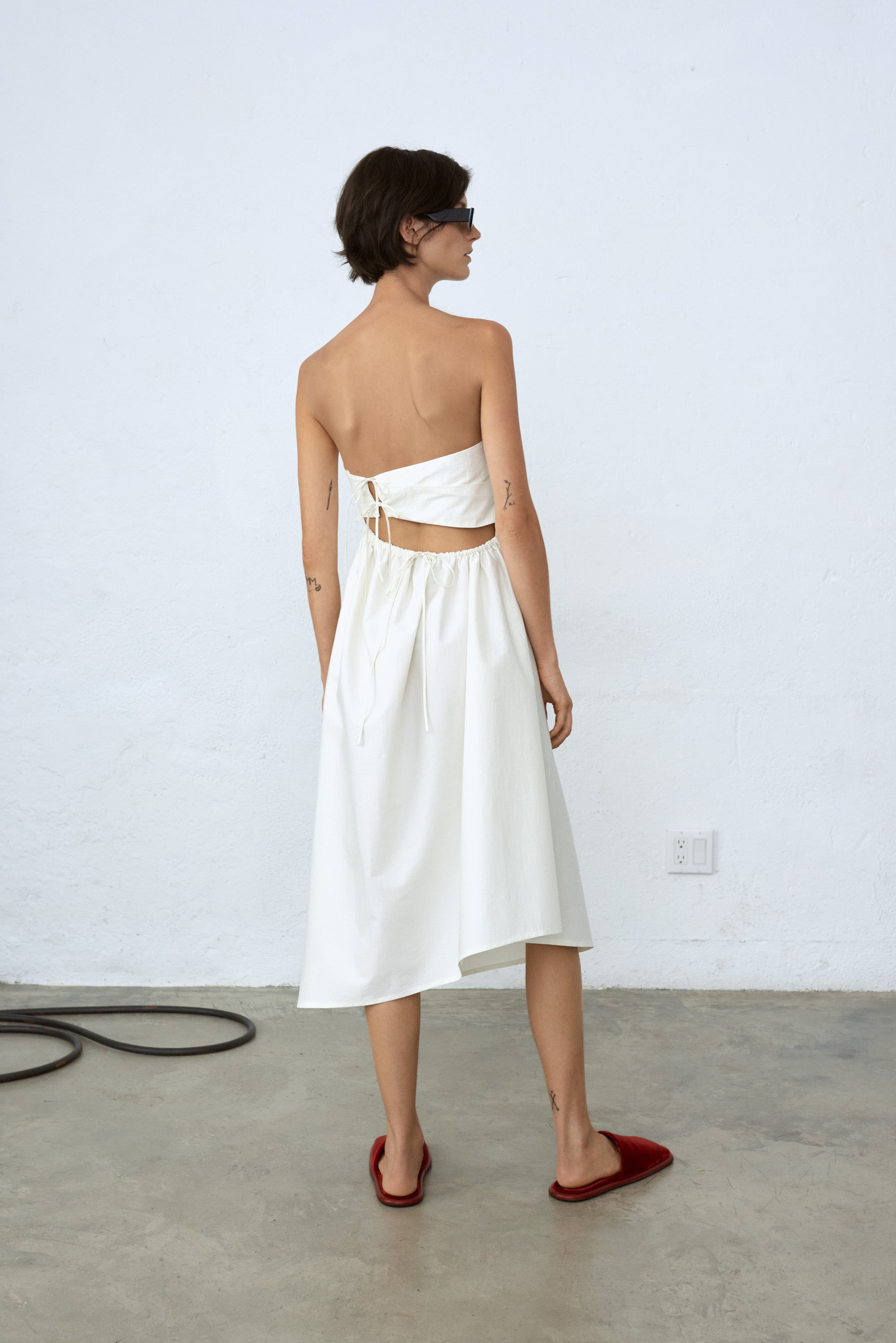 strapless dress | white
