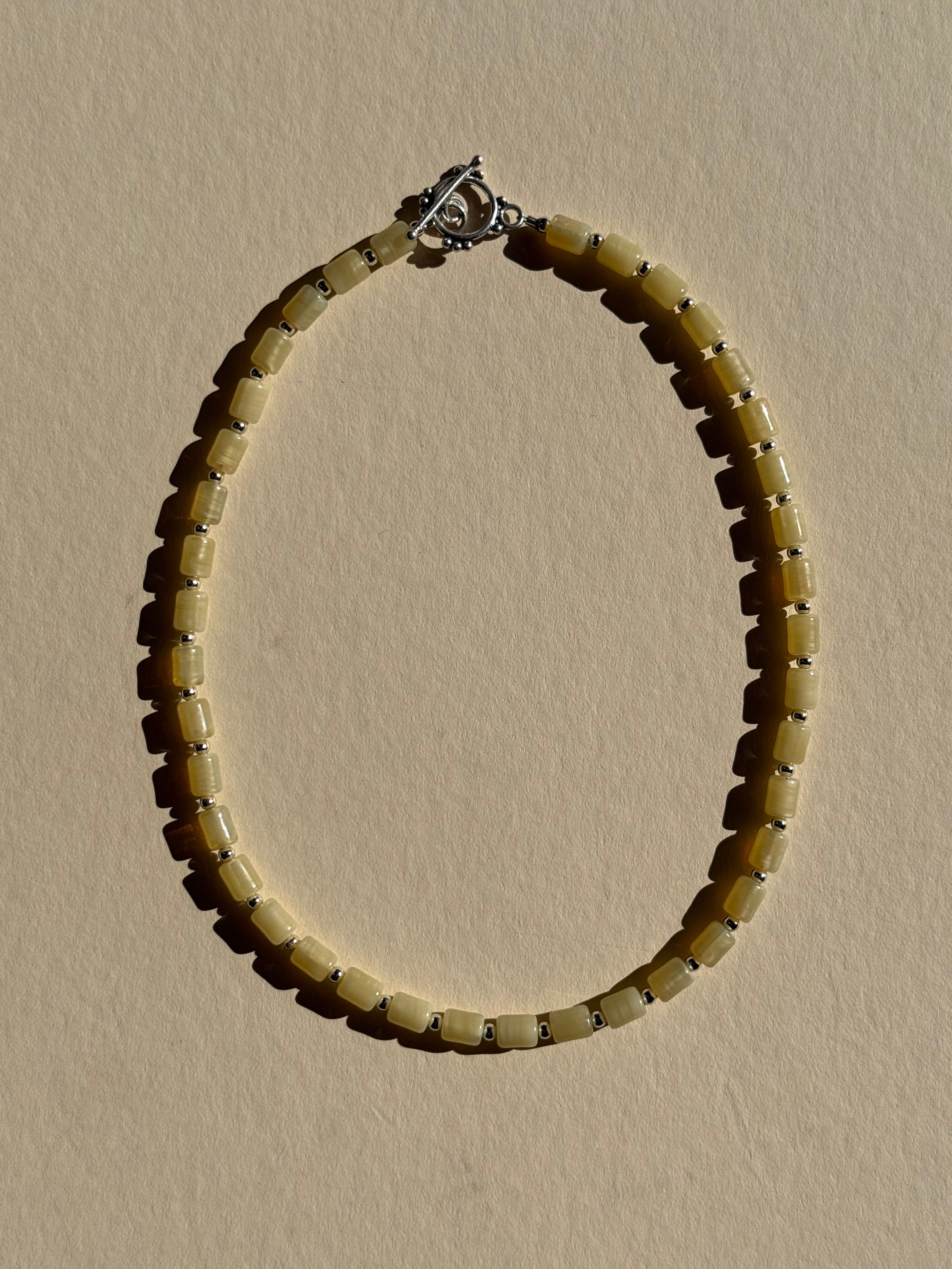 silver & butter necklace