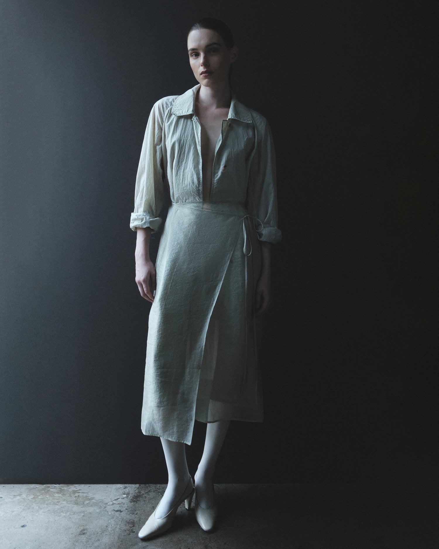 organza skirt | light green