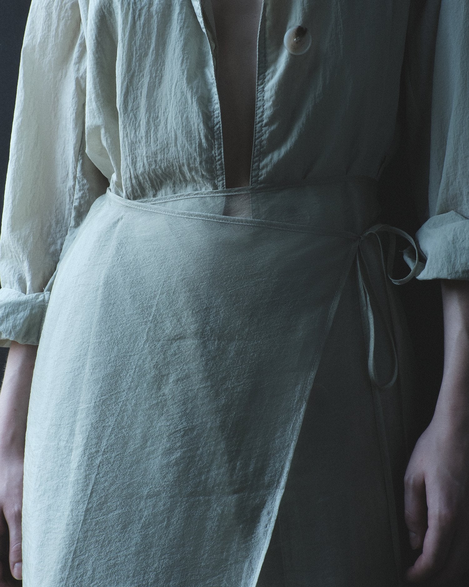 organza skirt | light green