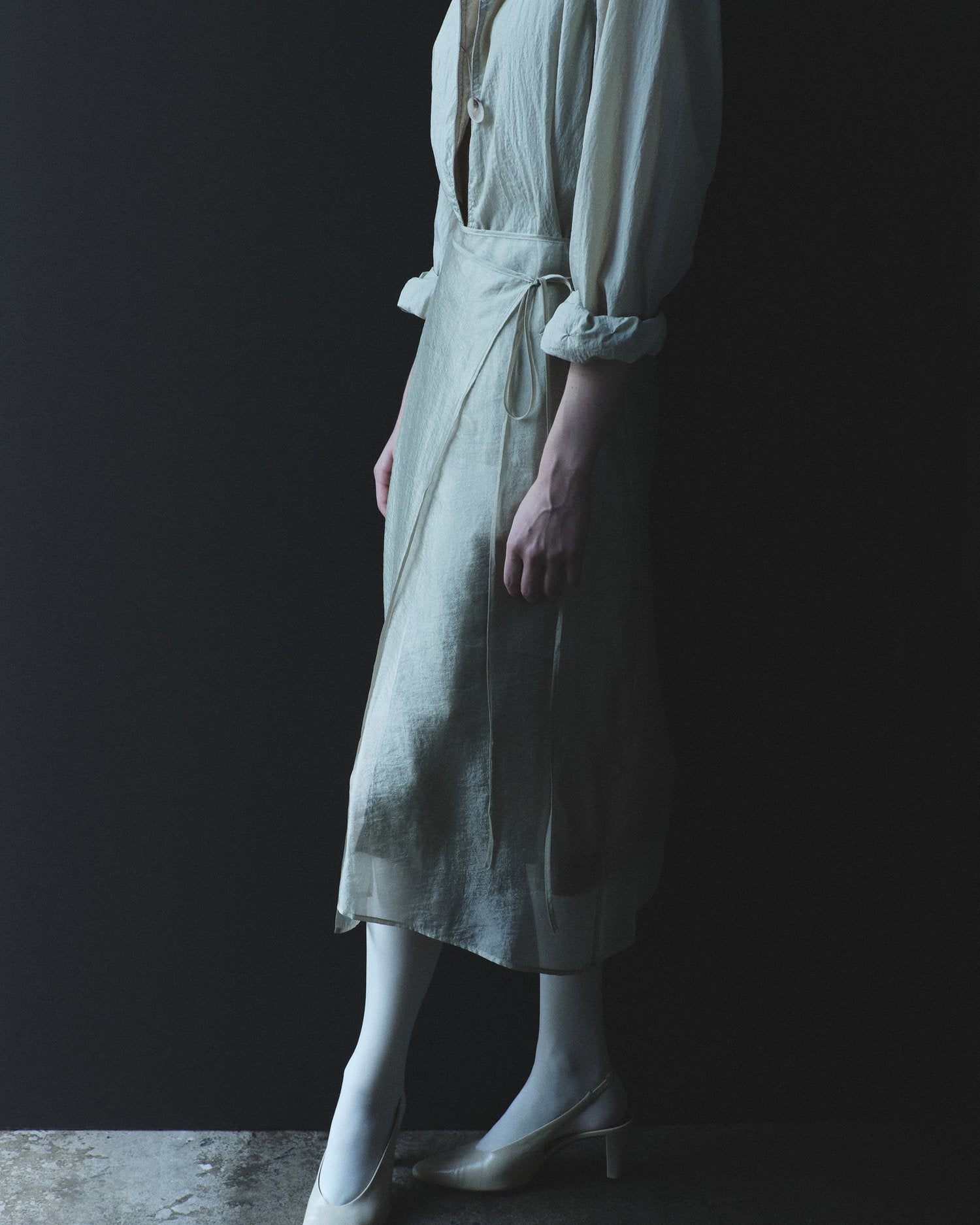 organza skirt | light green