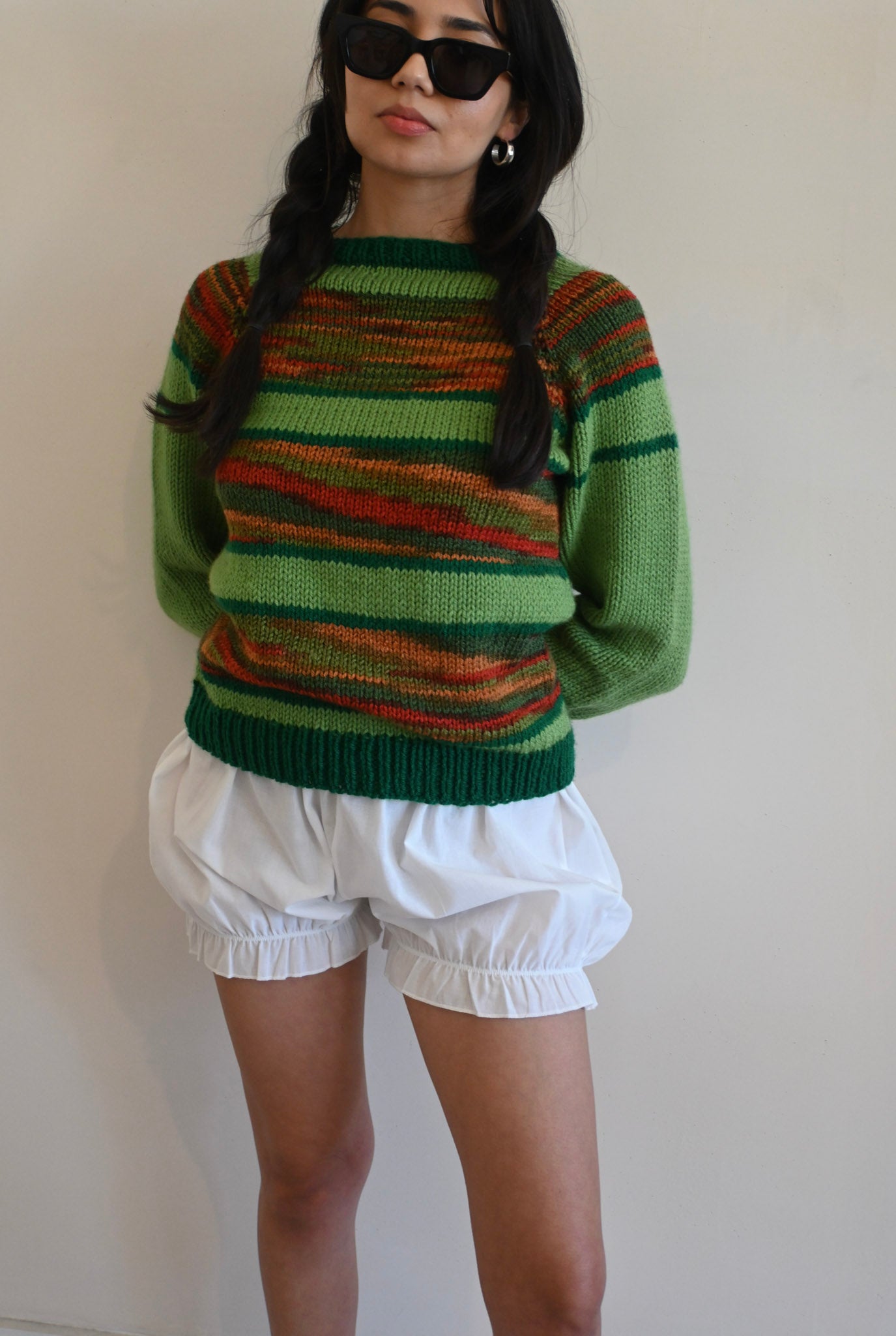 hand knit sweater | green multi