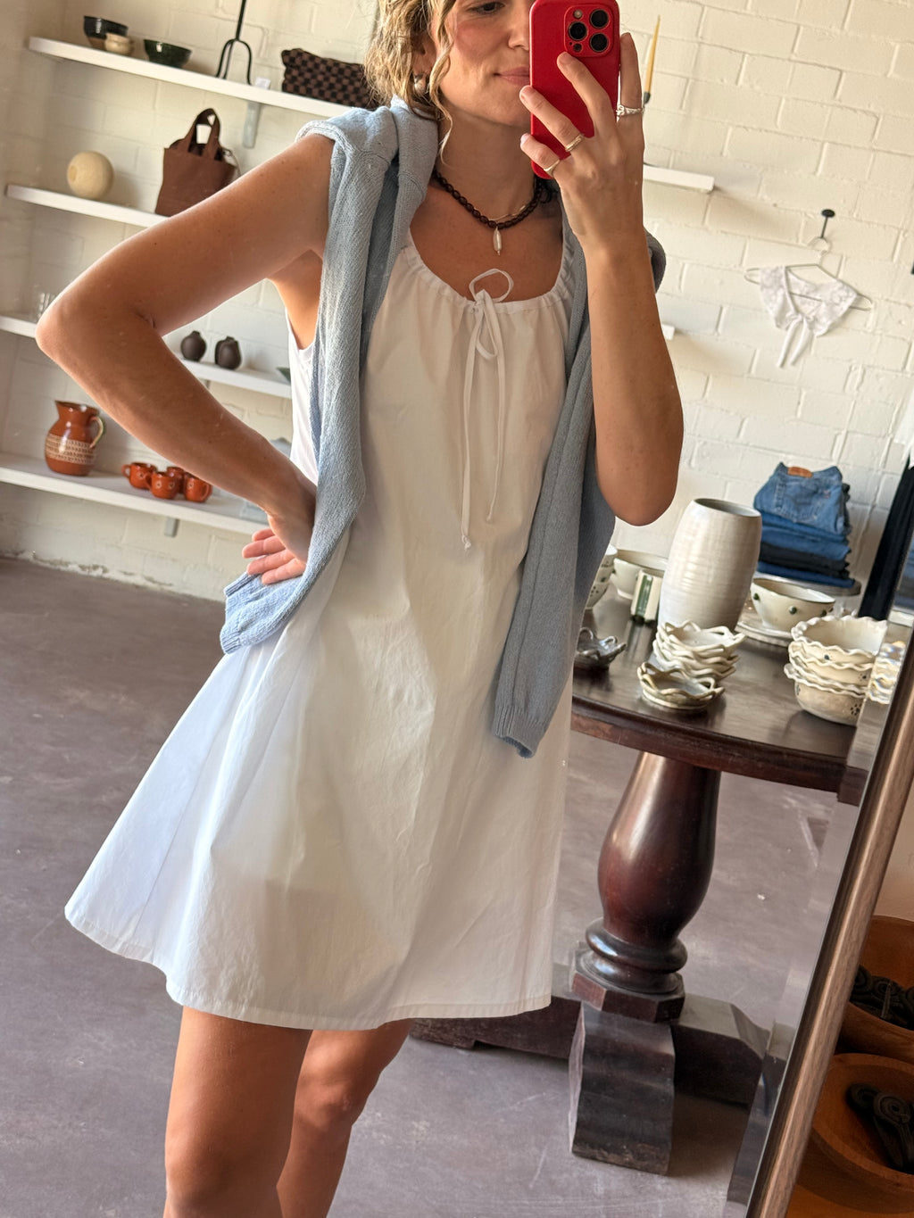 PREORDER | tie neck dress