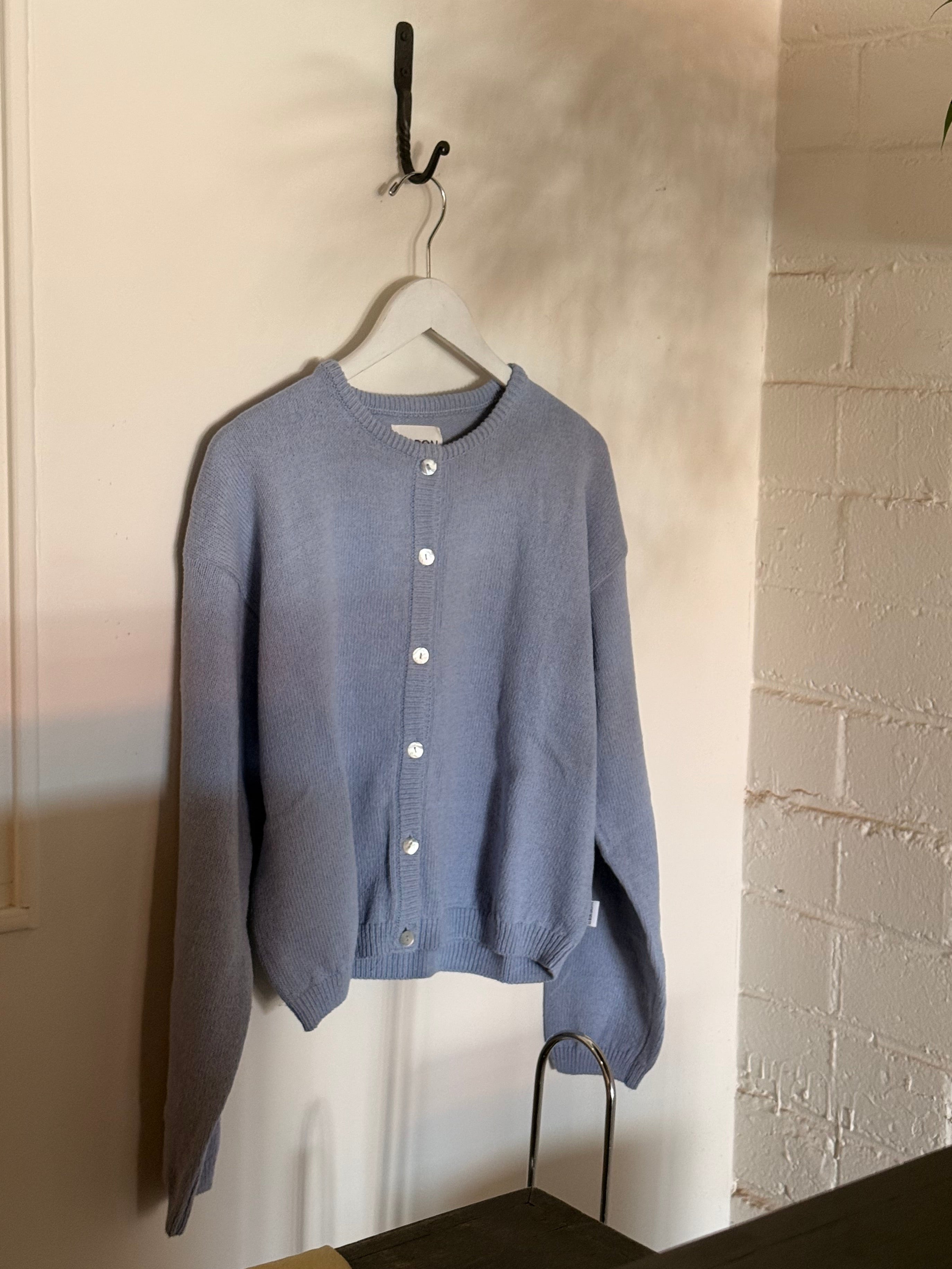 cotton leila cardigan | cornflower