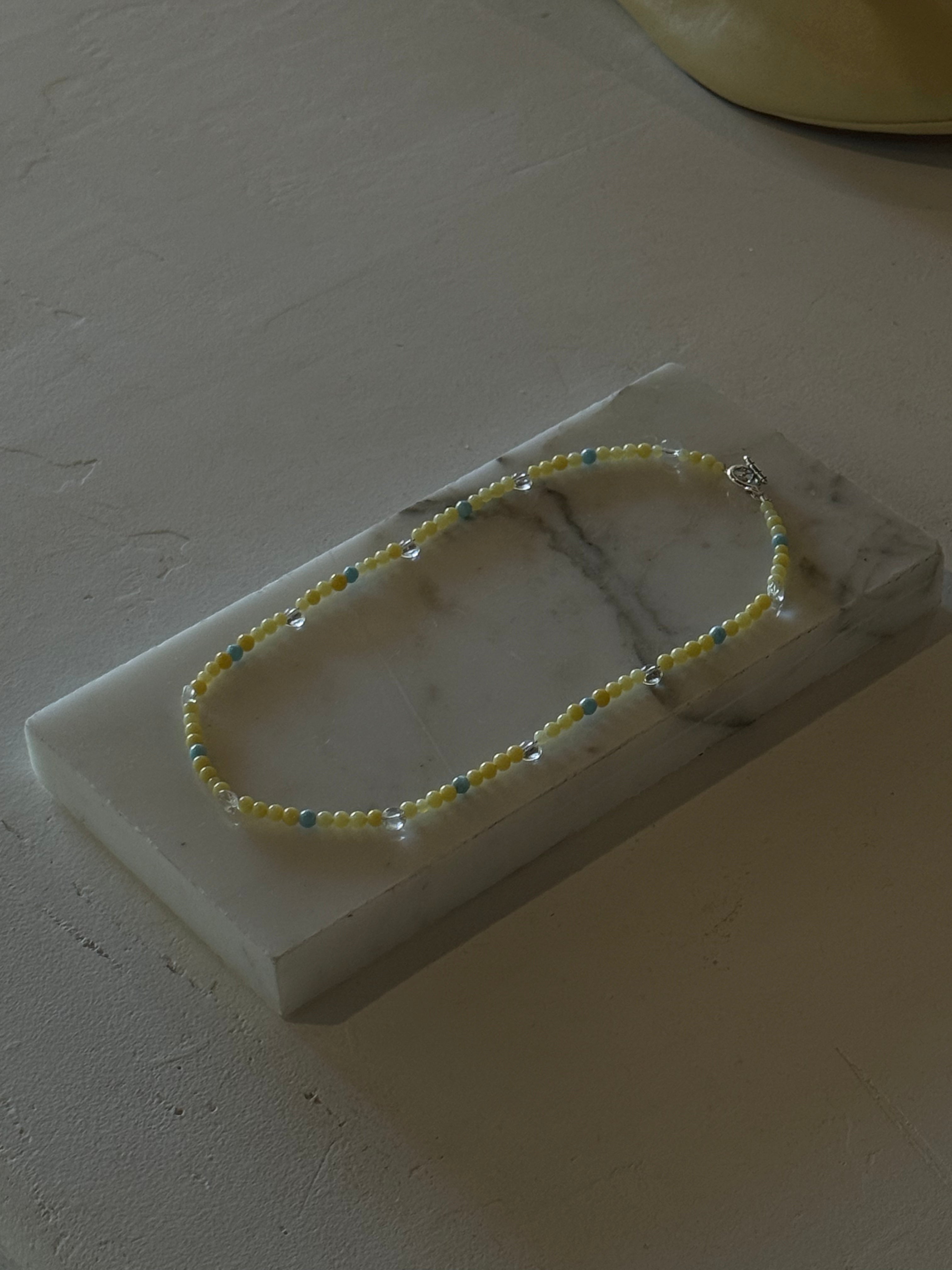 blue | butter | clear necklace