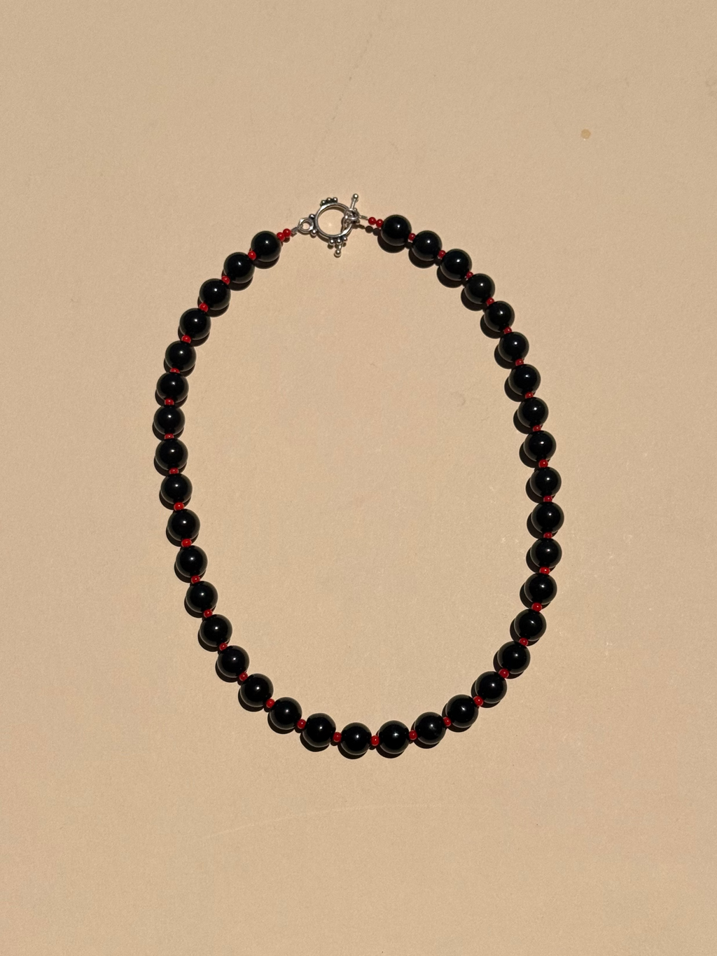 onyx & red necklace | spheres