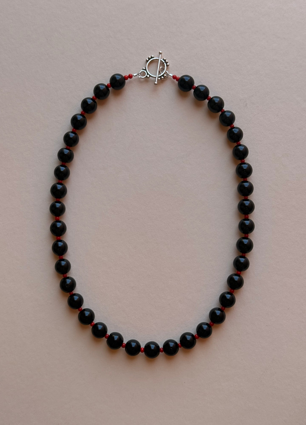onyx & red necklace | spheres