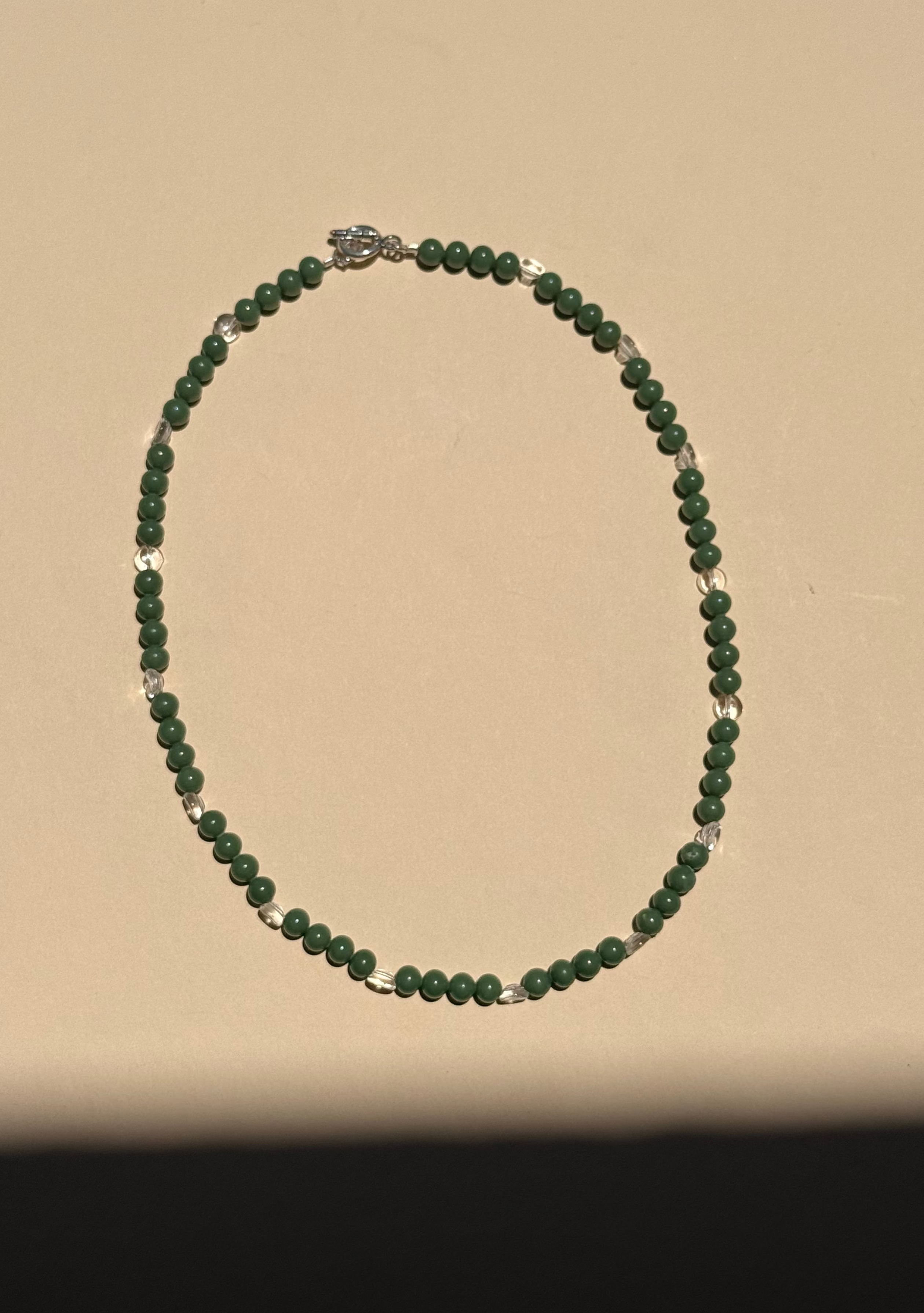 green with clear necklace
