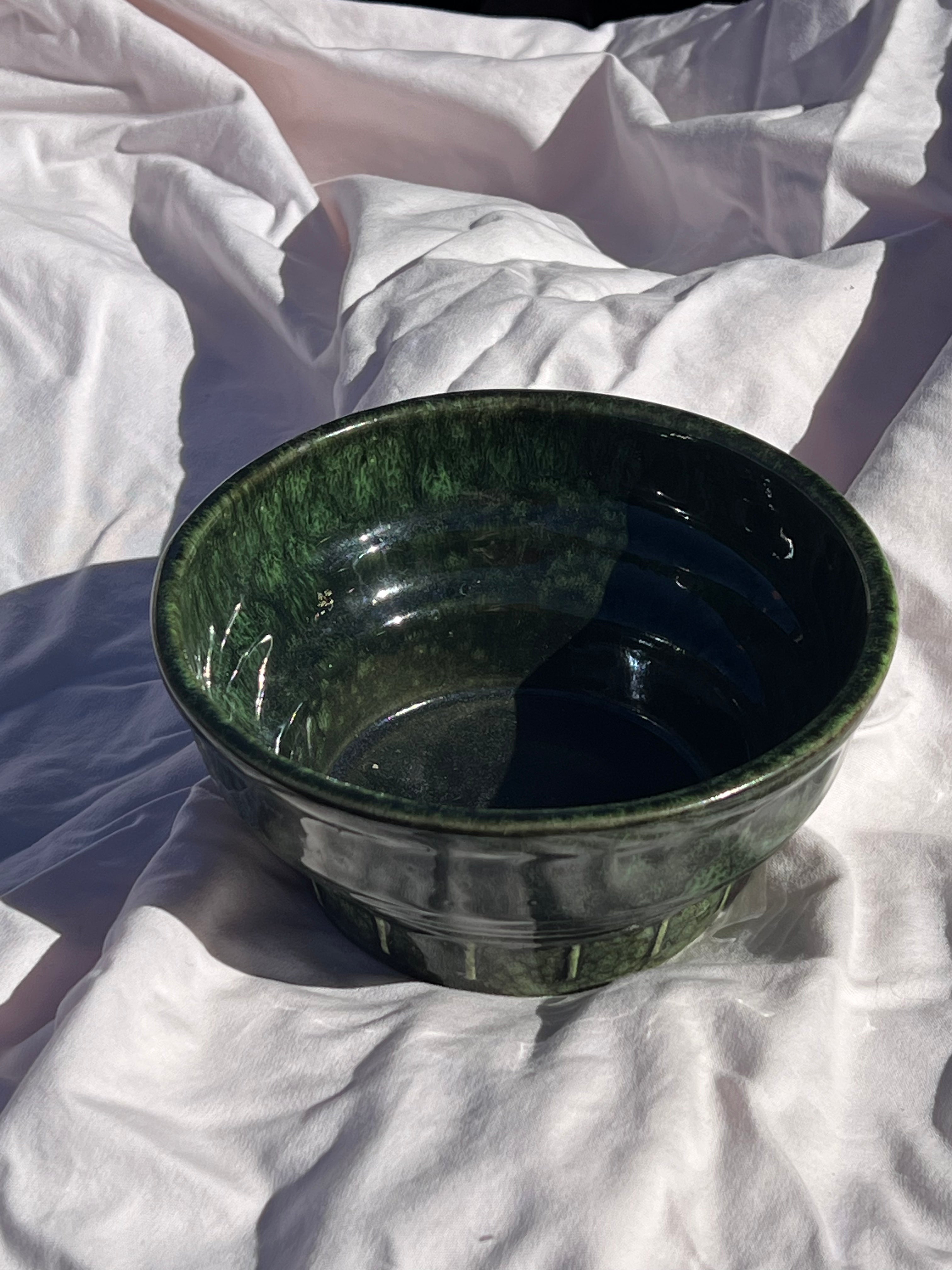 dark green bowl