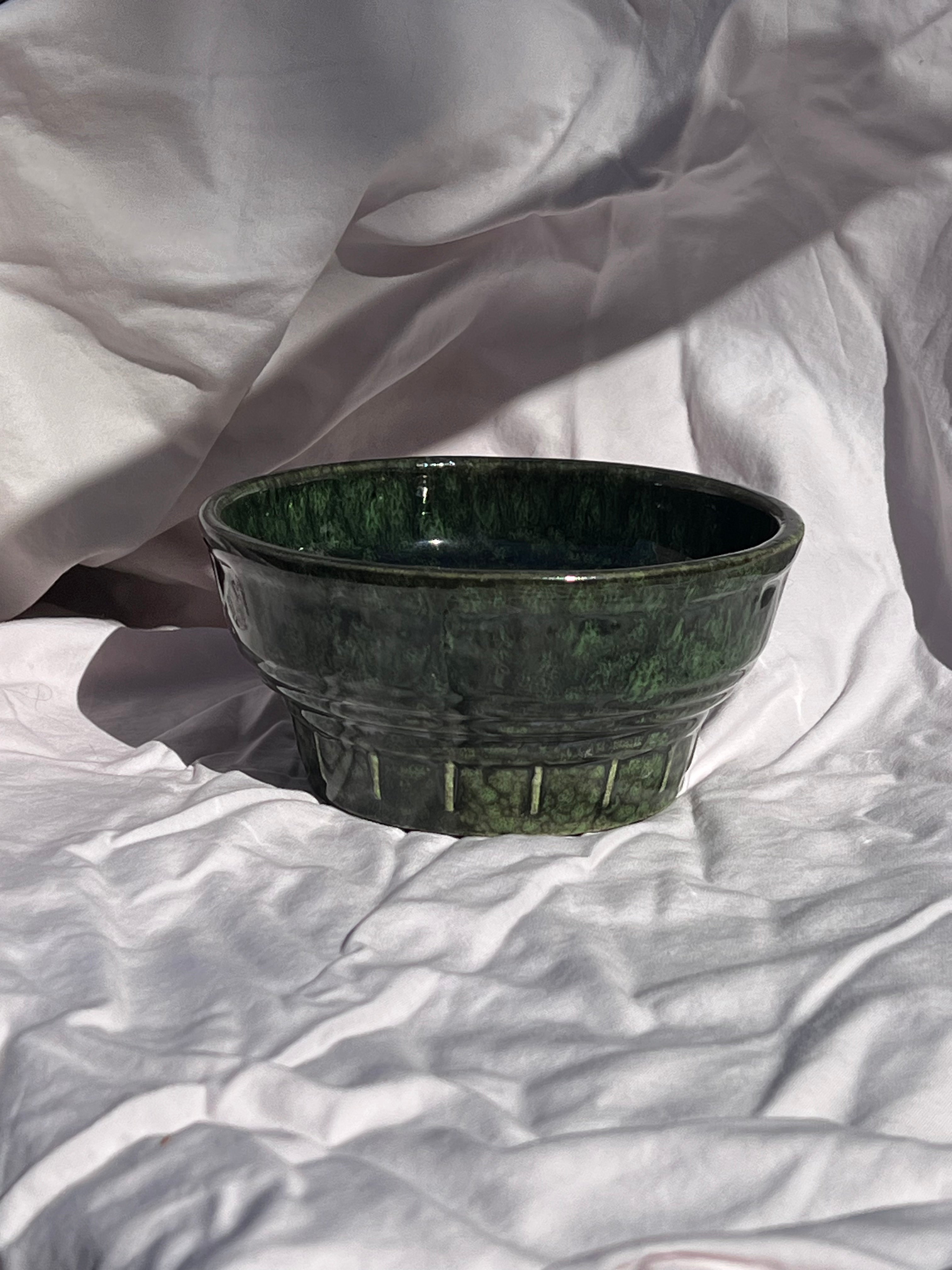 dark green bowl